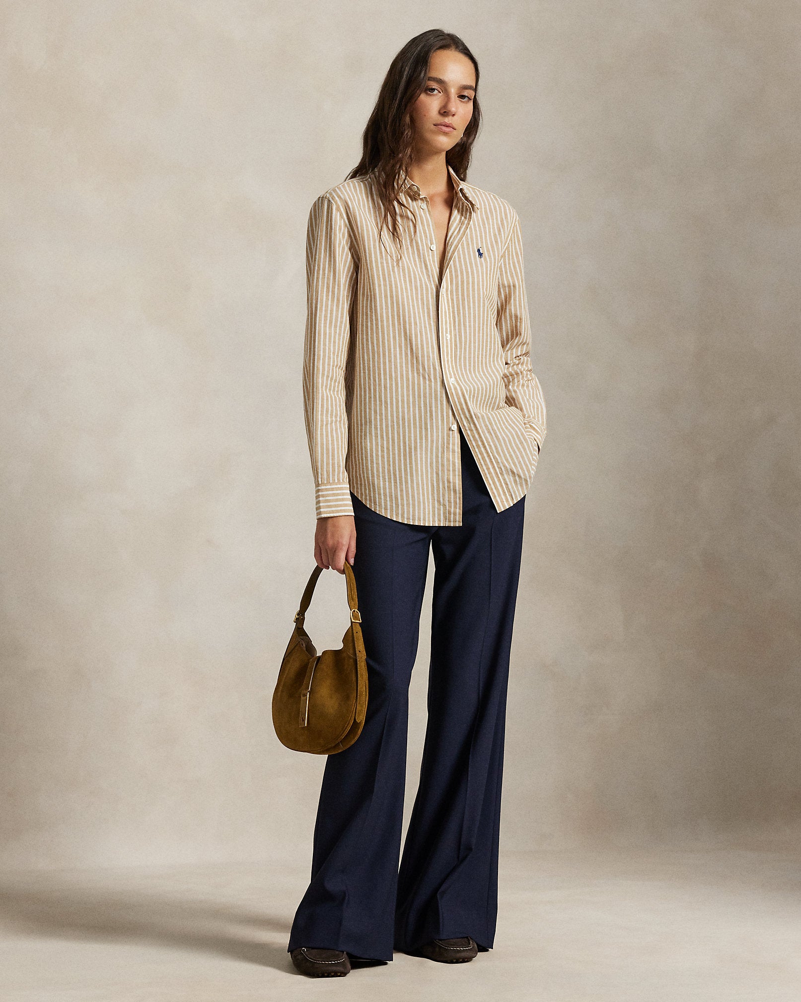 Ralph Lauren Classic Fit Striped CottonLinen Shirt