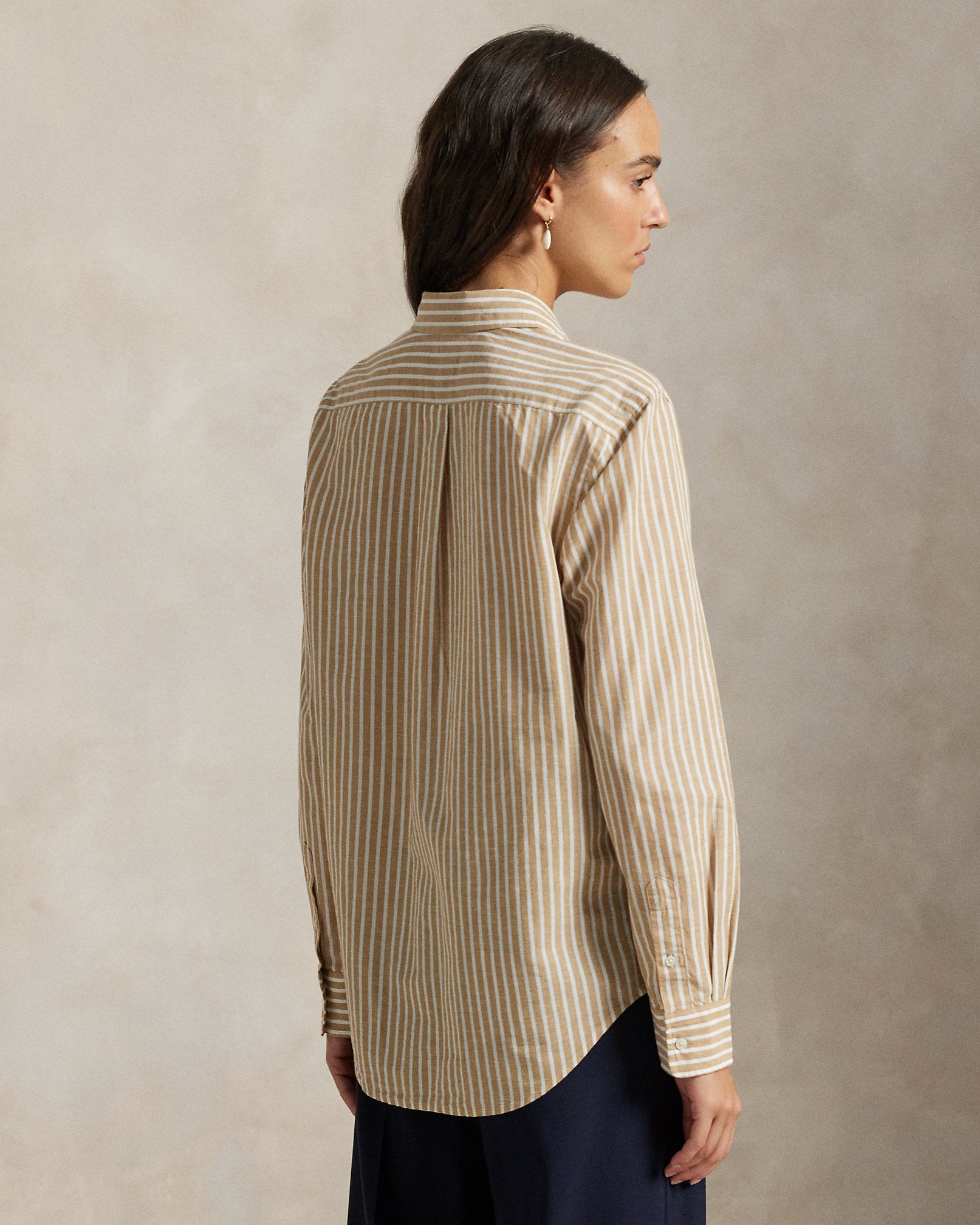 Ralph Lauren Classic Fit Striped CottonLinen Shirt