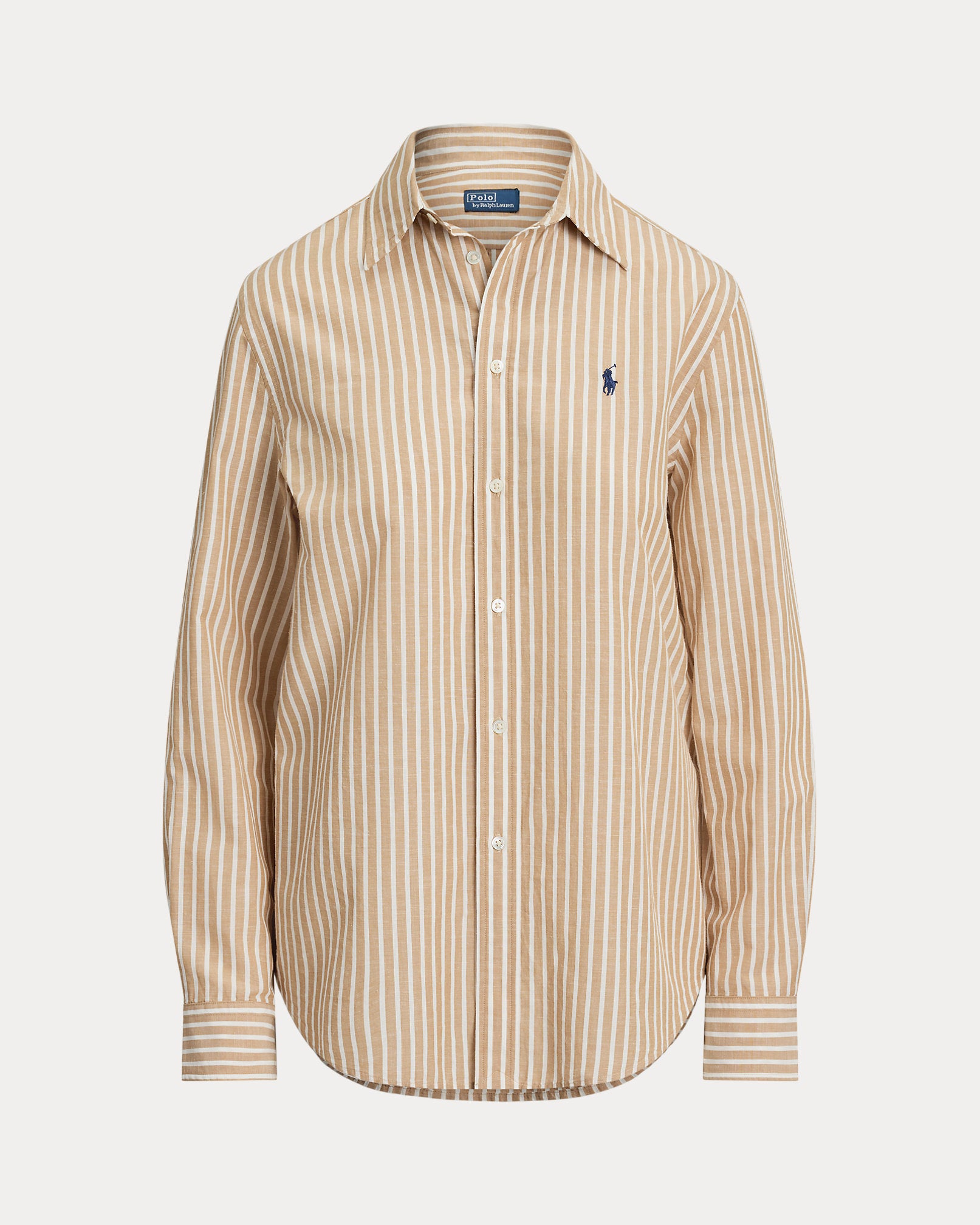 Ralph Lauren Classic Fit Striped CottonLinen Shirt