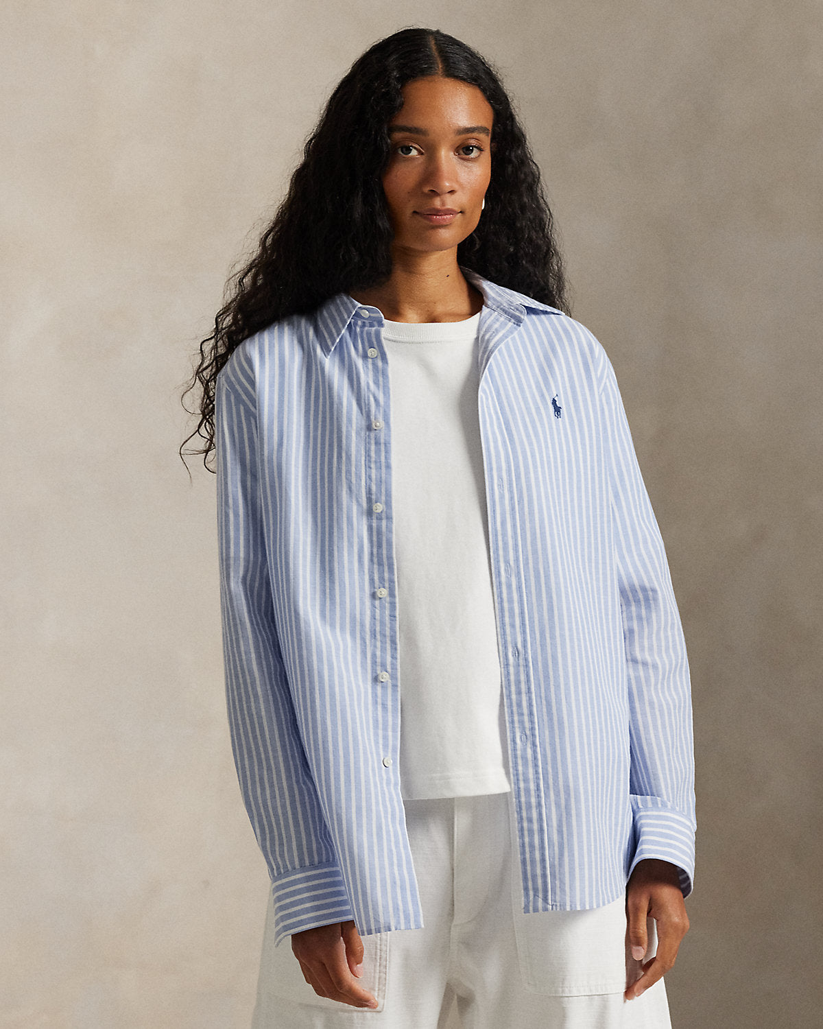 Ralph Lauren Classic Fit Striped CottonLinen Shirt