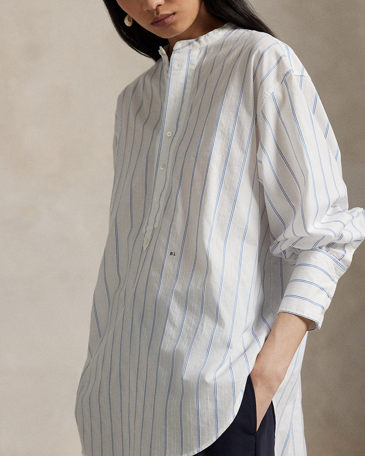 Ralph Lauren Striped Cotton Dobby Top
