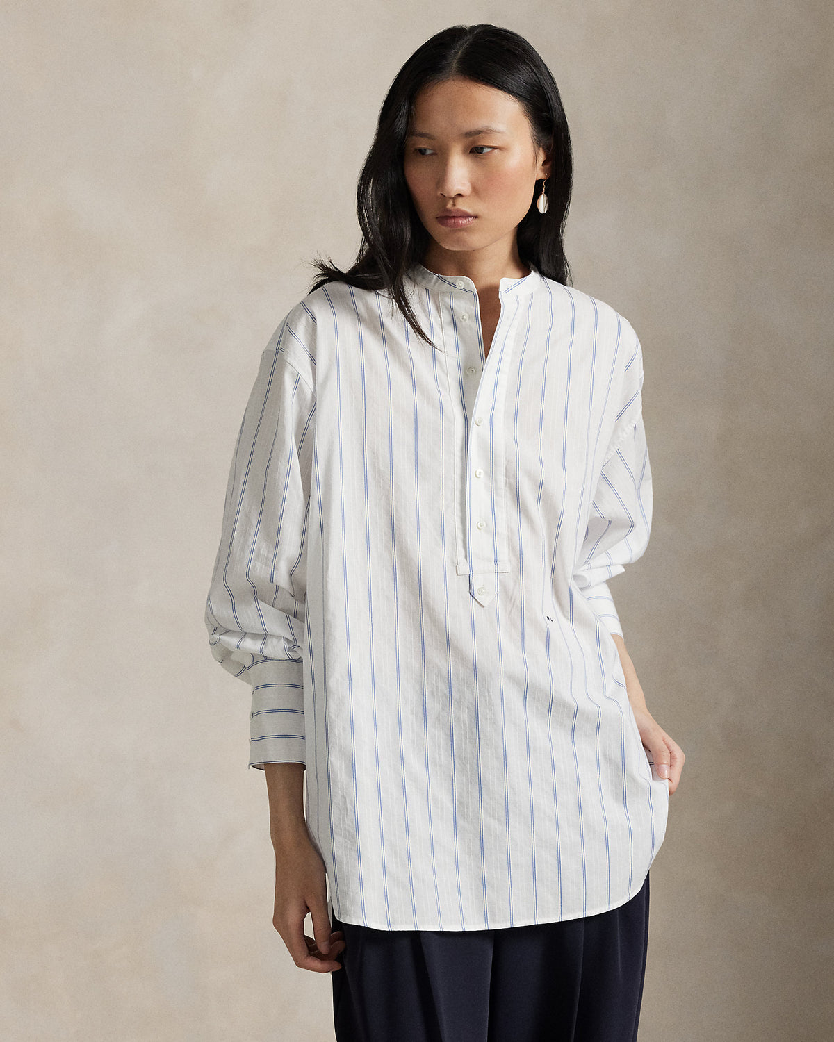 Ralph Lauren Striped Cotton Dobby Top