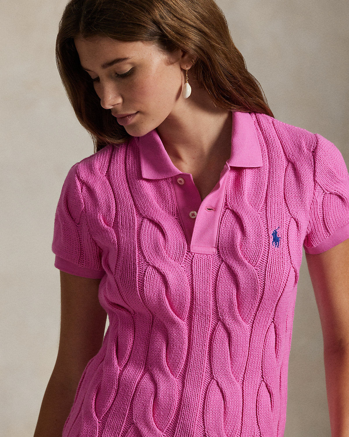 Ralph Lauren CableKnit Cotton Polo Shirt