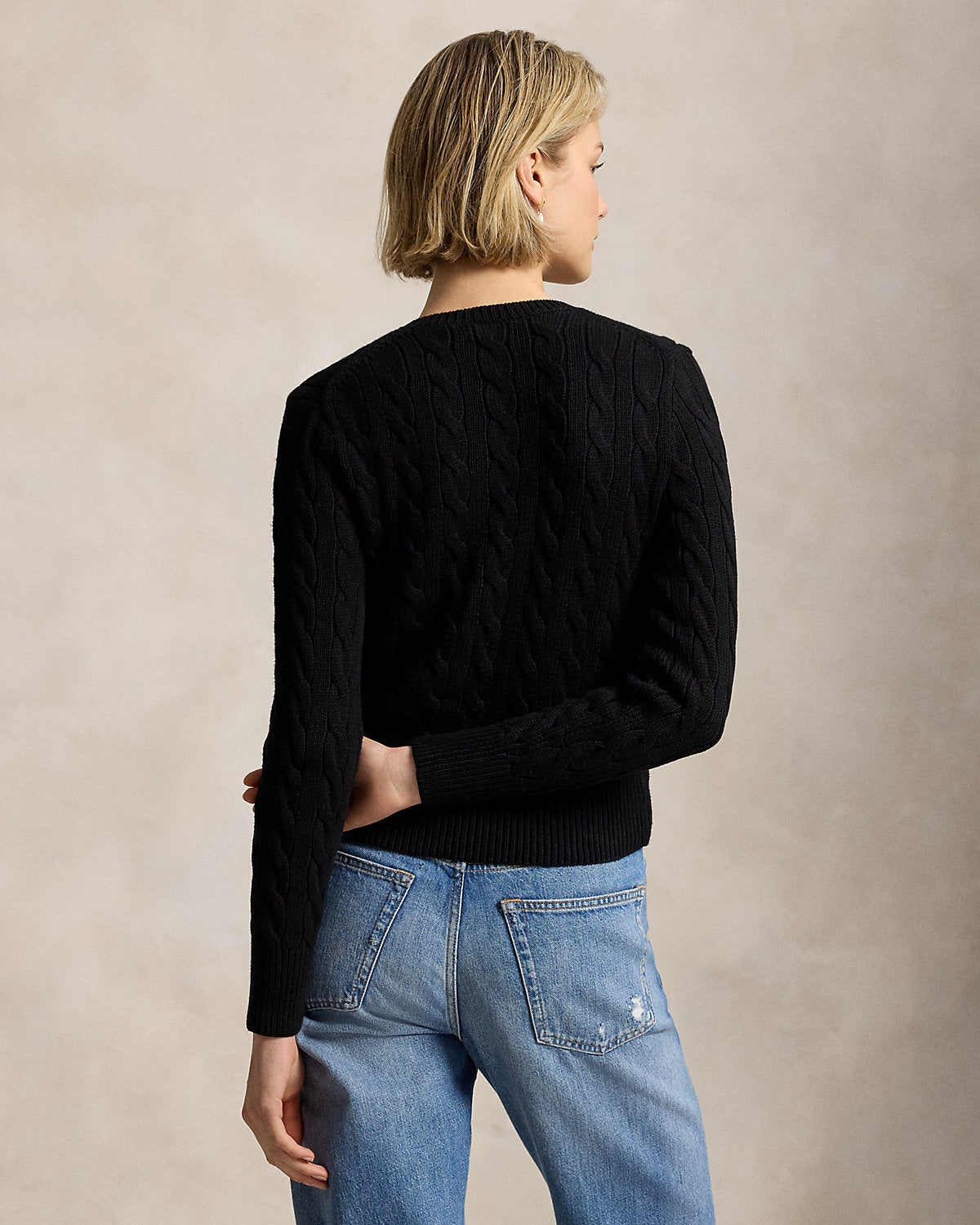 Ralph Lauren CableKnit Cotton Crewneck Cardigan