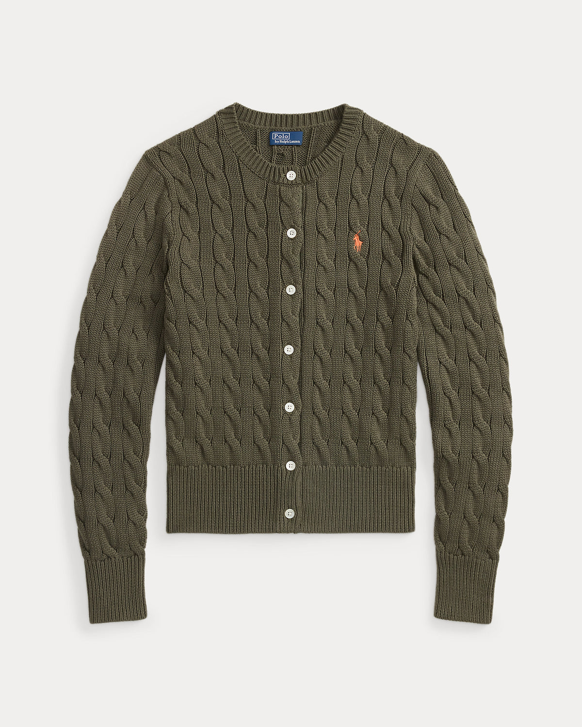 Ralph Lauren CableKnit Cotton Crewneck Cardigan
