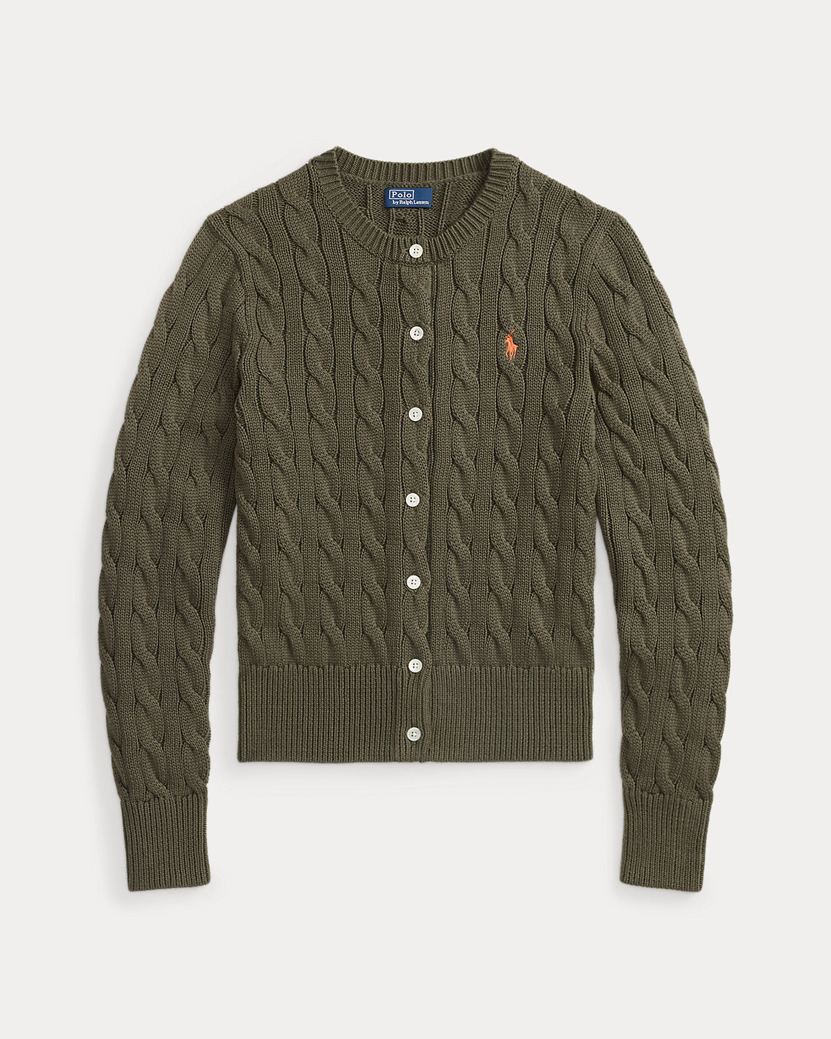 Ralph Lauren CableKnit Cotton Crewneck Cardigan