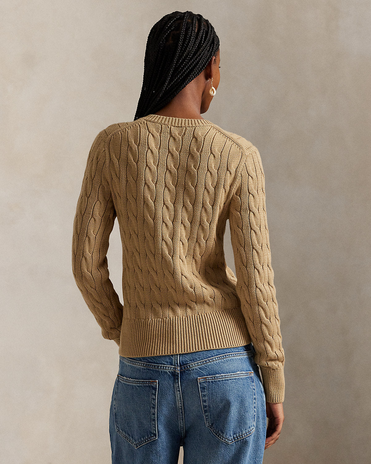 Ralph Lauren CableKnit Cotton Crewneck Cardigan