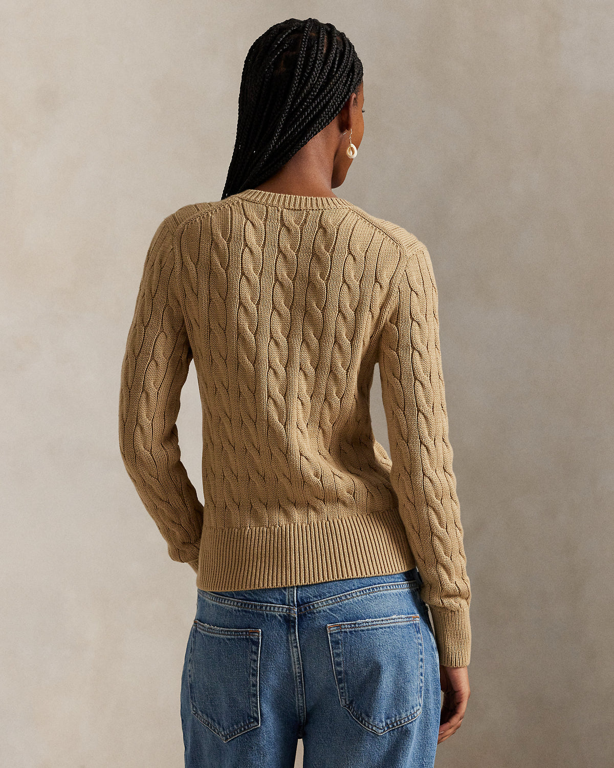 Ralph Lauren CableKnit Cotton Crewneck Cardigan