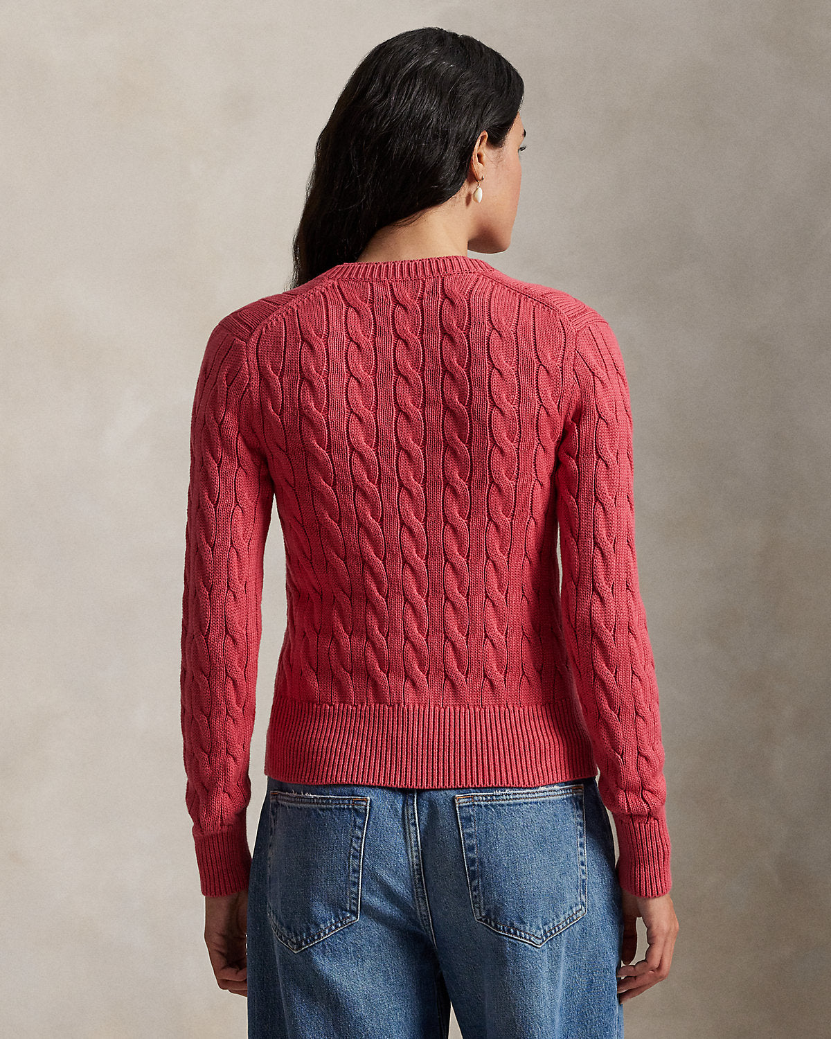 Ralph Lauren CableKnit Cotton Crewneck Cardigan