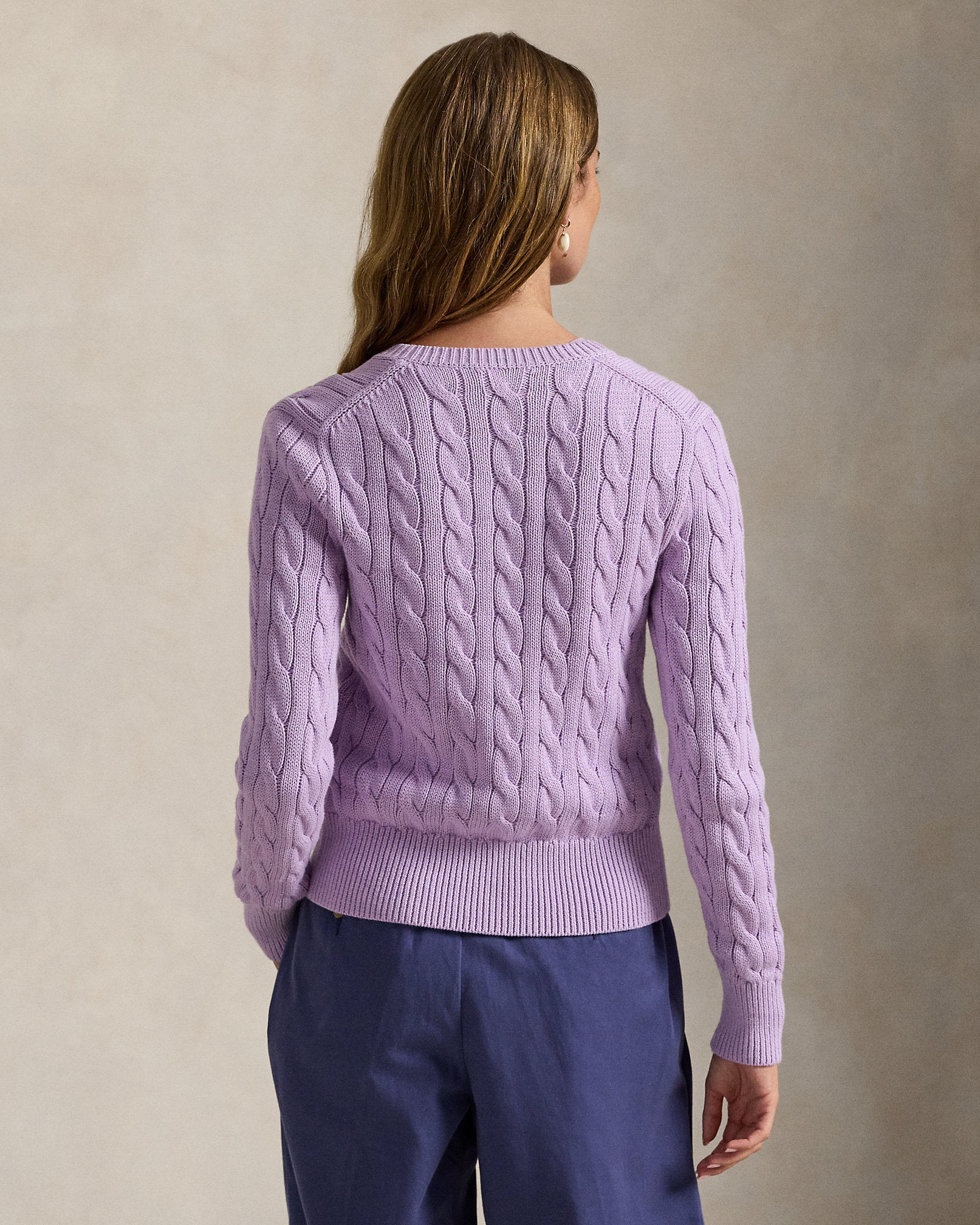 Ralph Lauren CableKnit Cotton Crewneck Cardigan