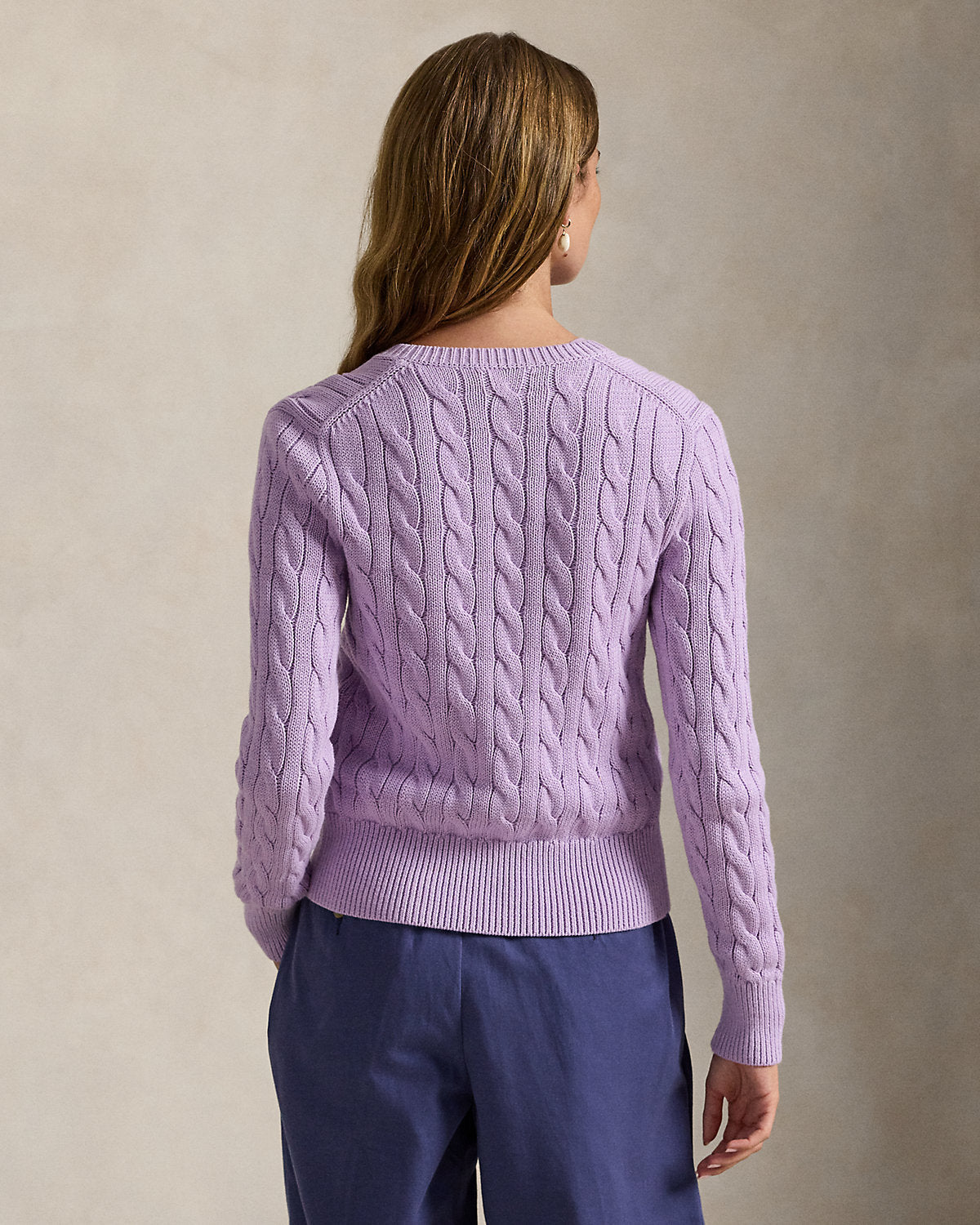 Ralph Lauren CableKnit Cotton Crewneck Cardigan
