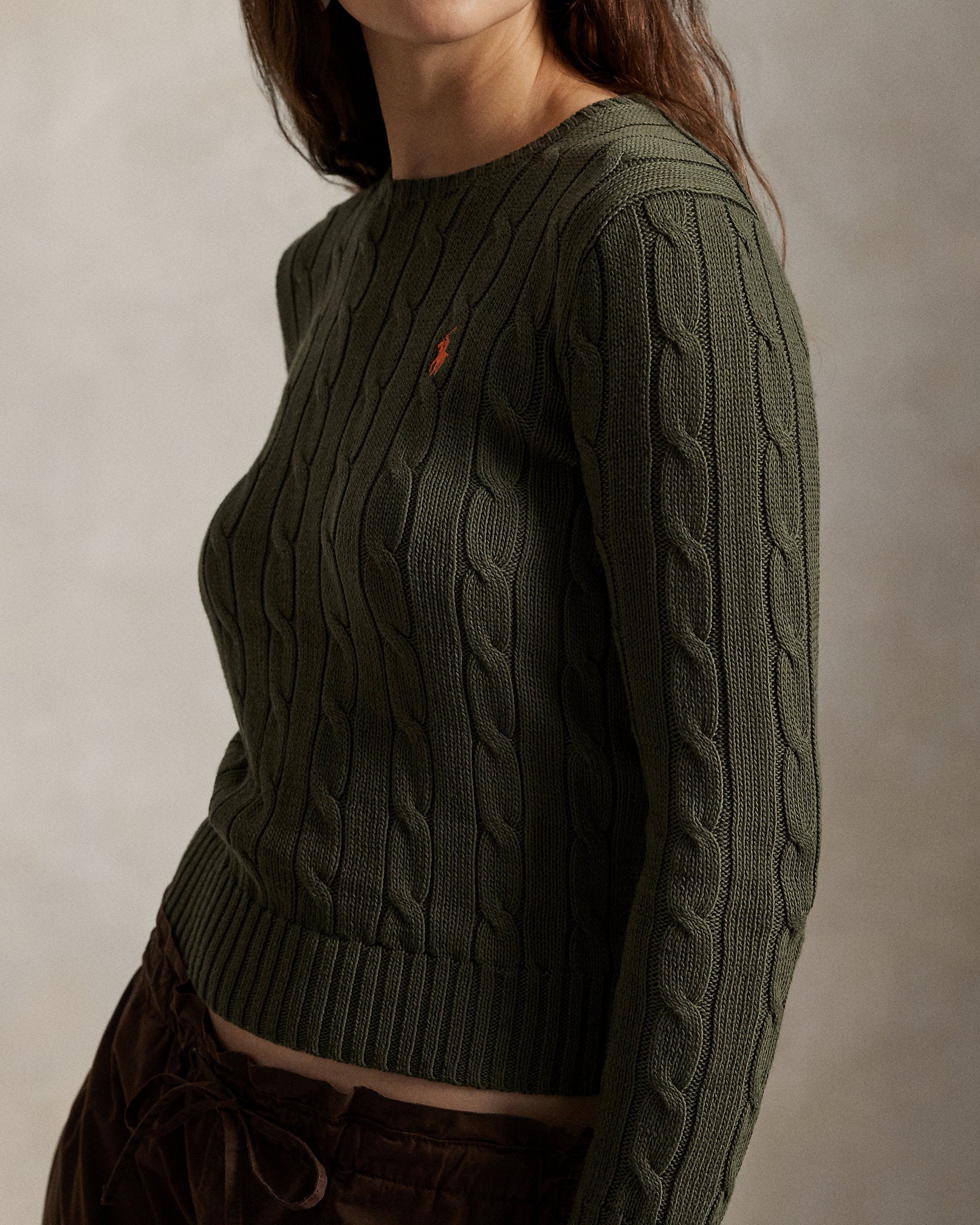 Ralph Lauren CableKnit Cotton Crewneck Sweater