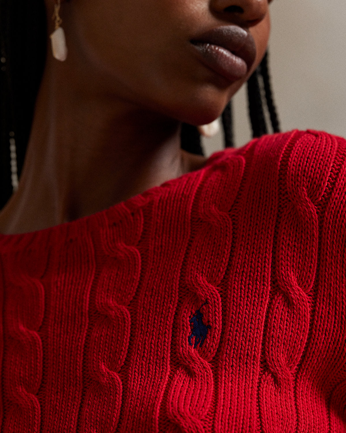 Ralph Lauren CableKnit Cotton Crewneck Sweater