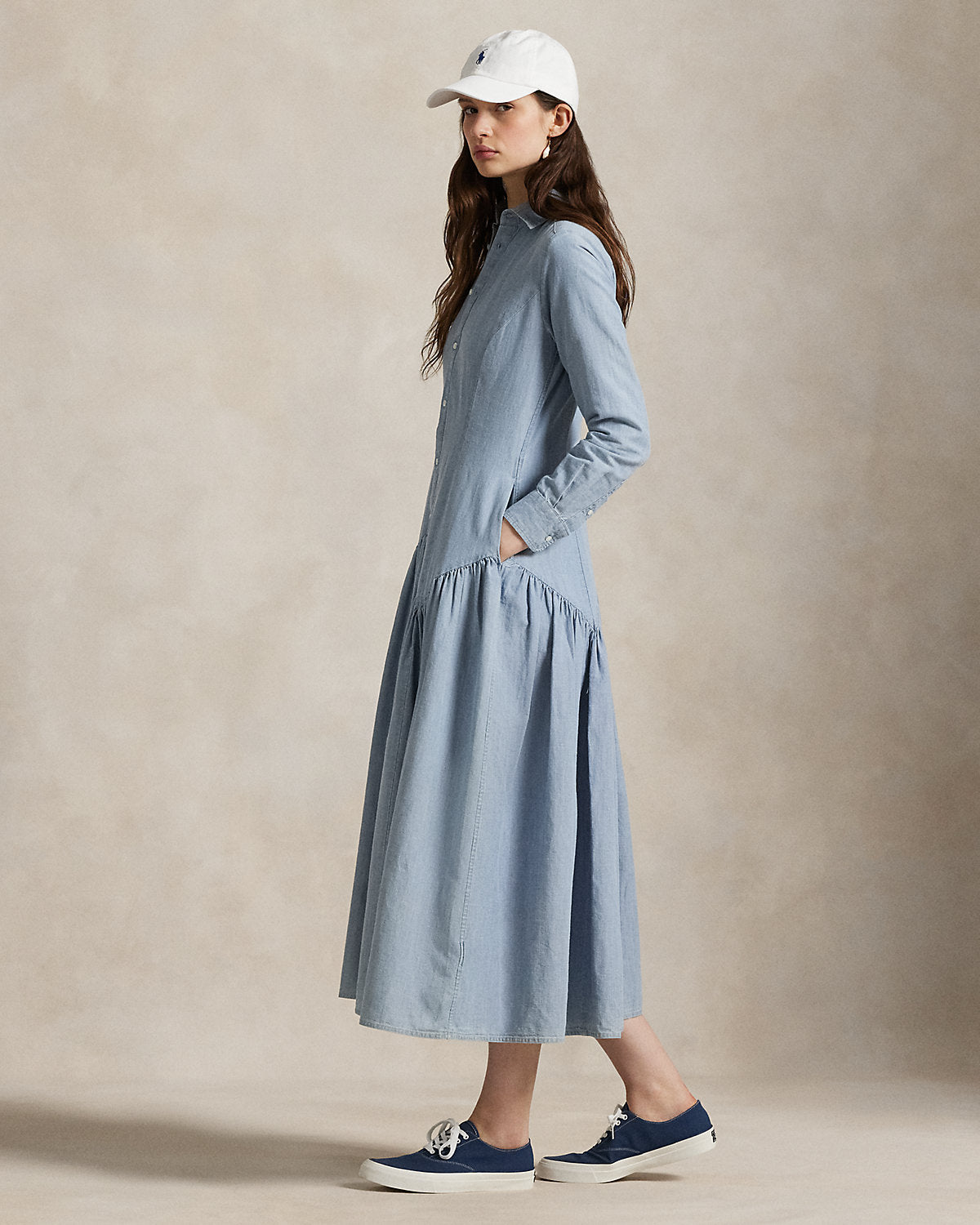 Ralph Lauren CottonLinen Chambray Shirtdress