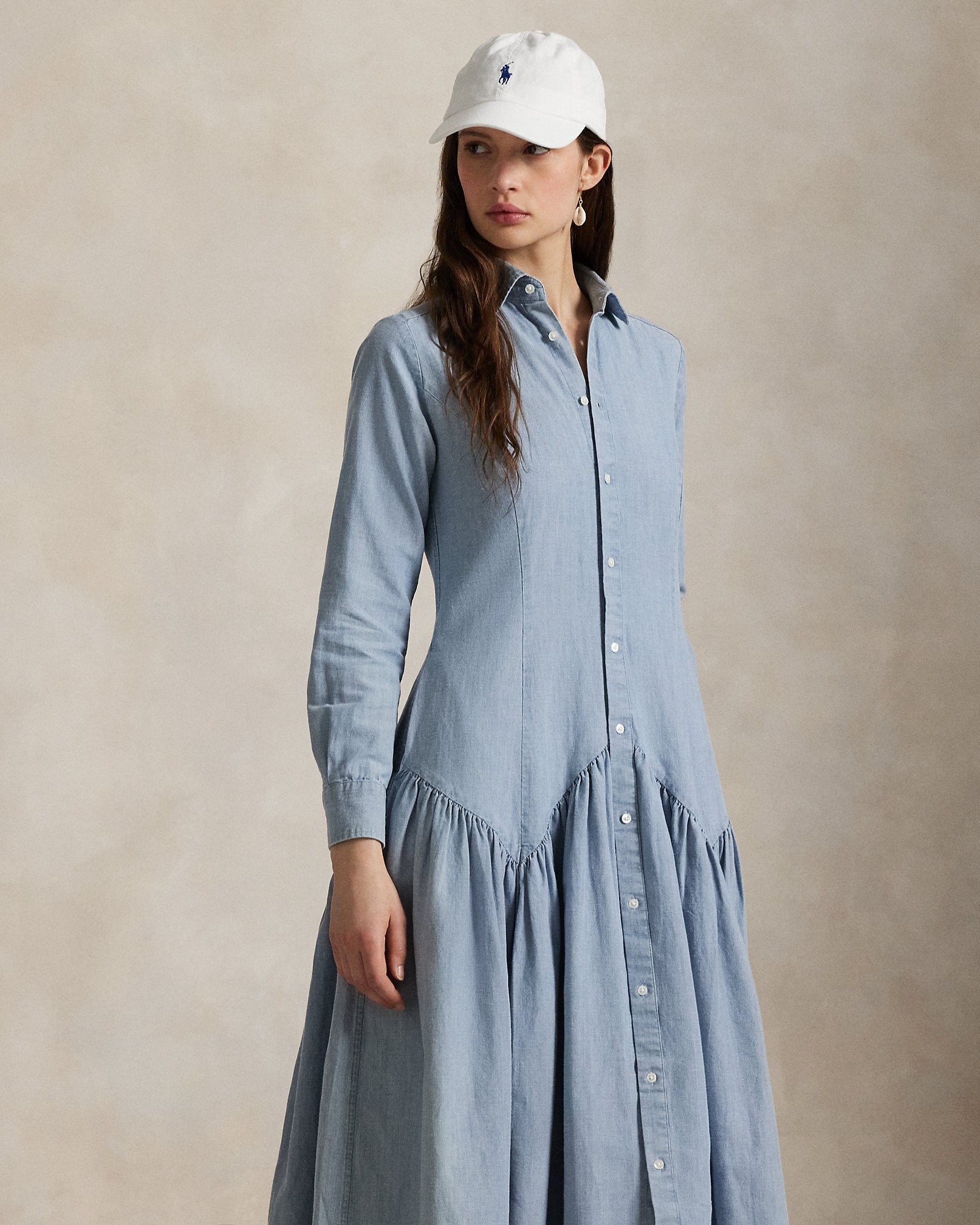 Ralph Lauren CottonLinen Chambray Shirtdress