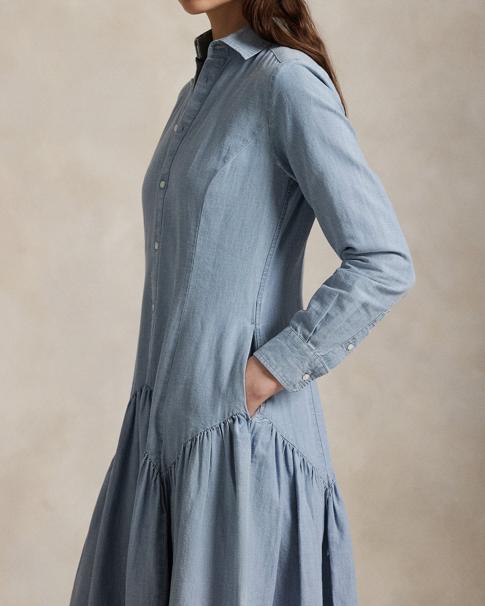 Ralph Lauren CottonLinen Chambray Shirtdress