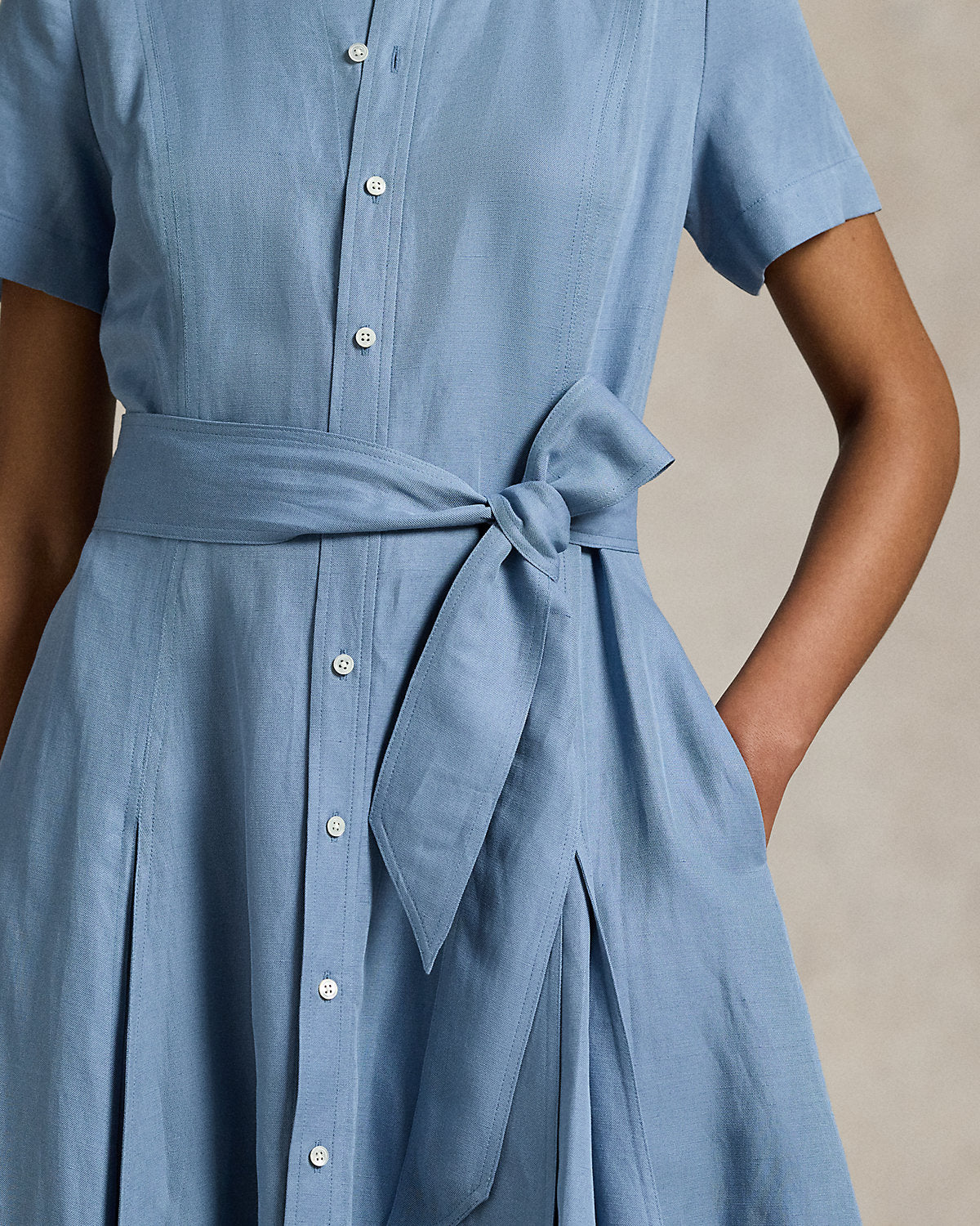 Ralph Lauren Belted SilkBlend ALine Dress