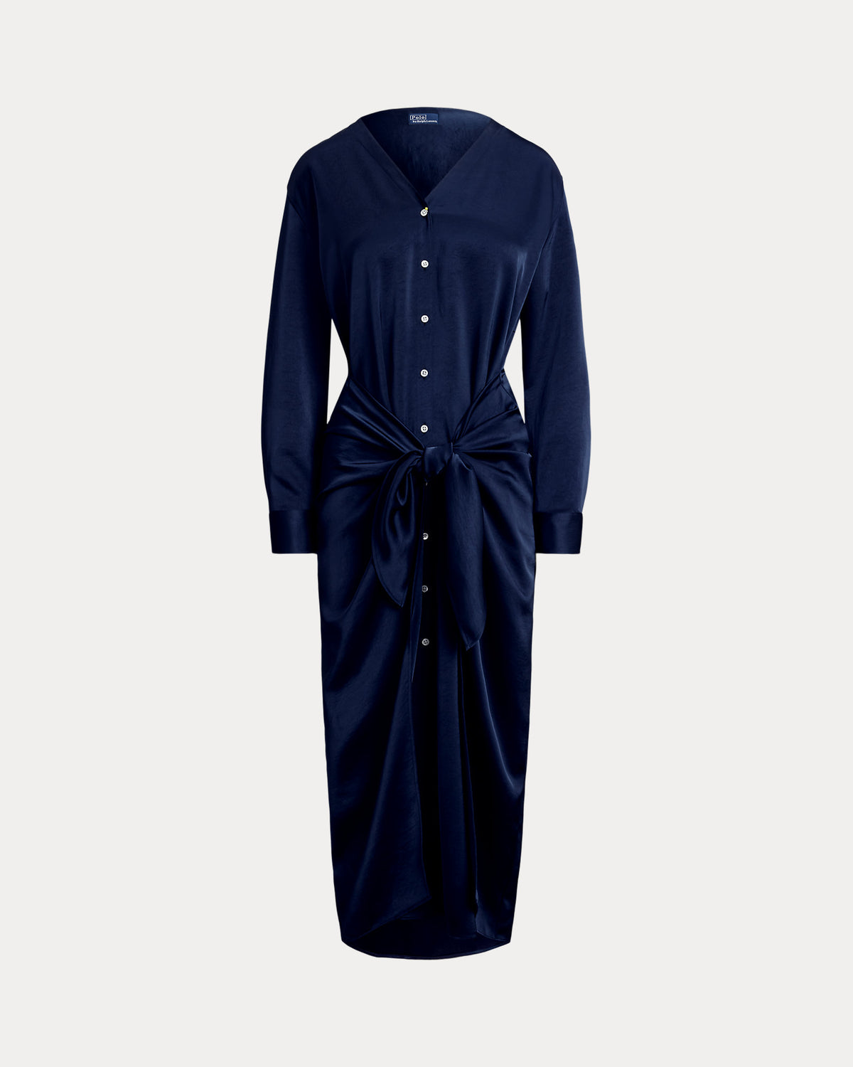 Ralph Lauren Satin TieFront Wrap Shirtdress