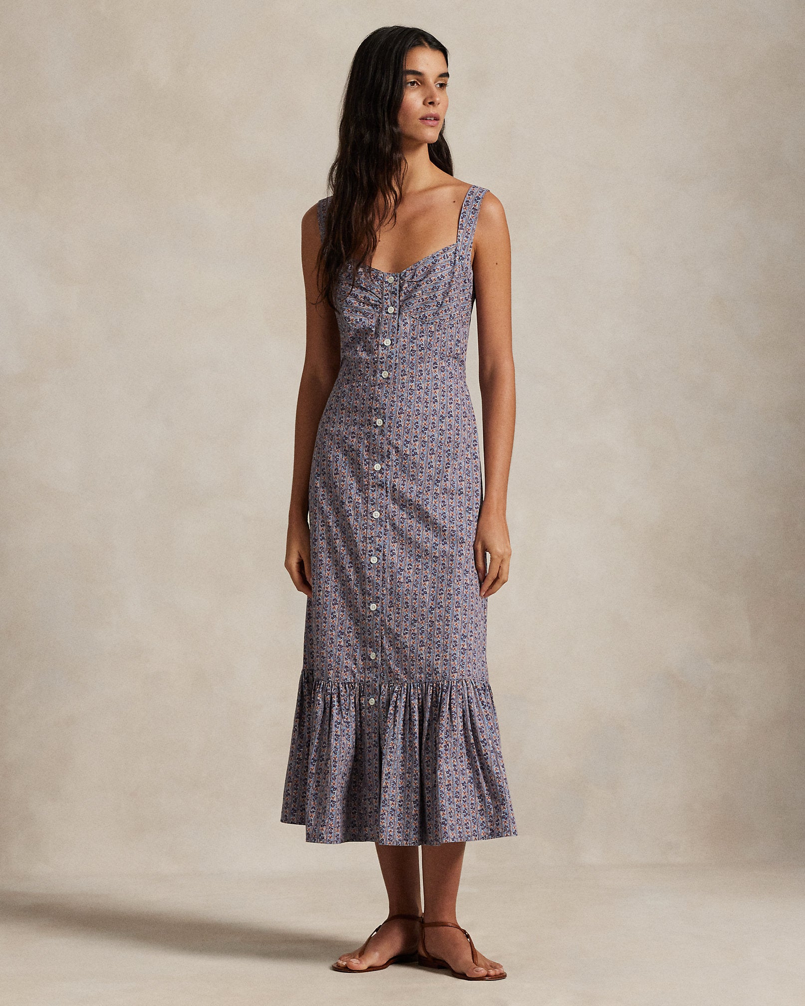Ralph Lauren Floral Cotton Buttoned Dress