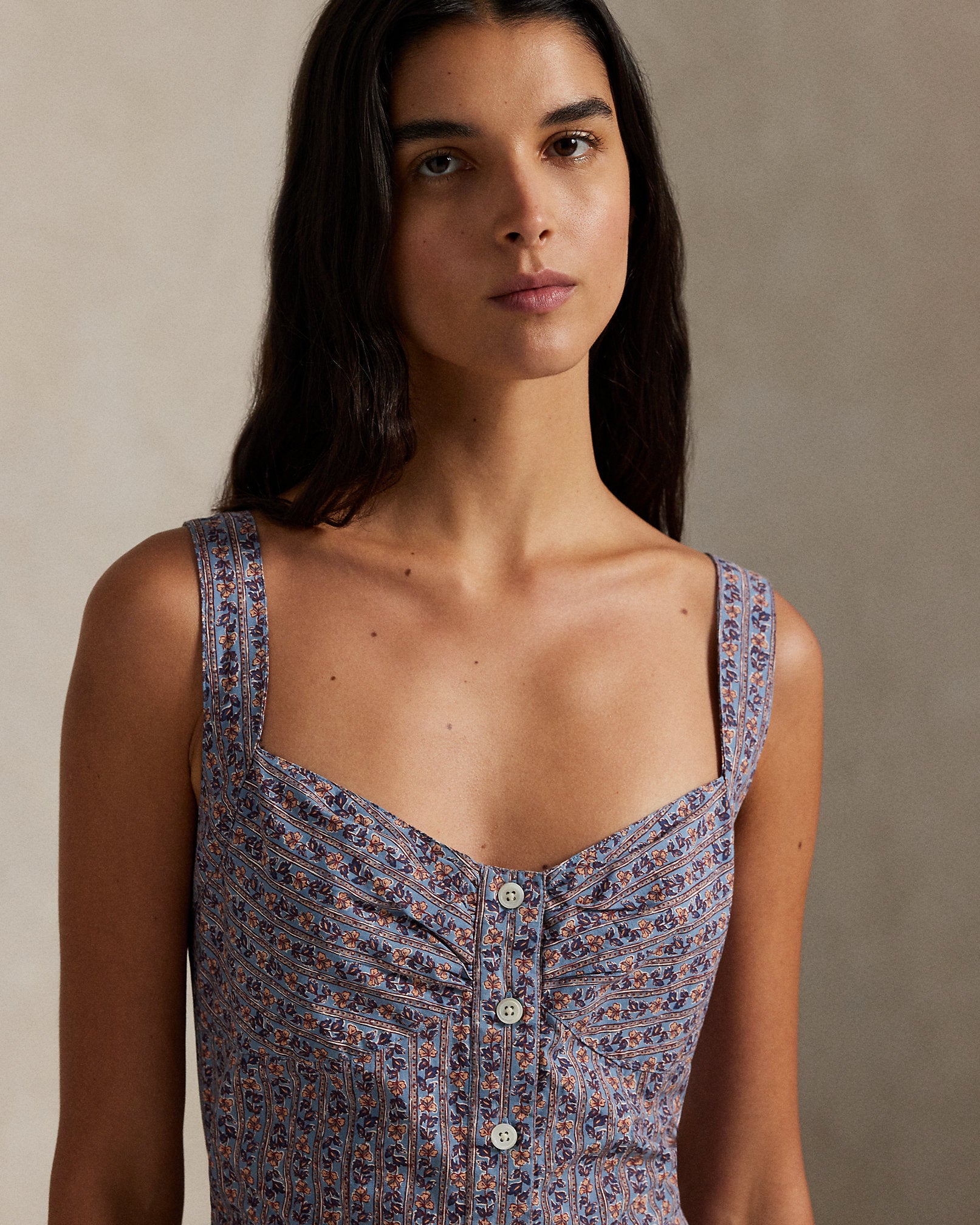 Ralph Lauren Floral Cotton Buttoned Dress