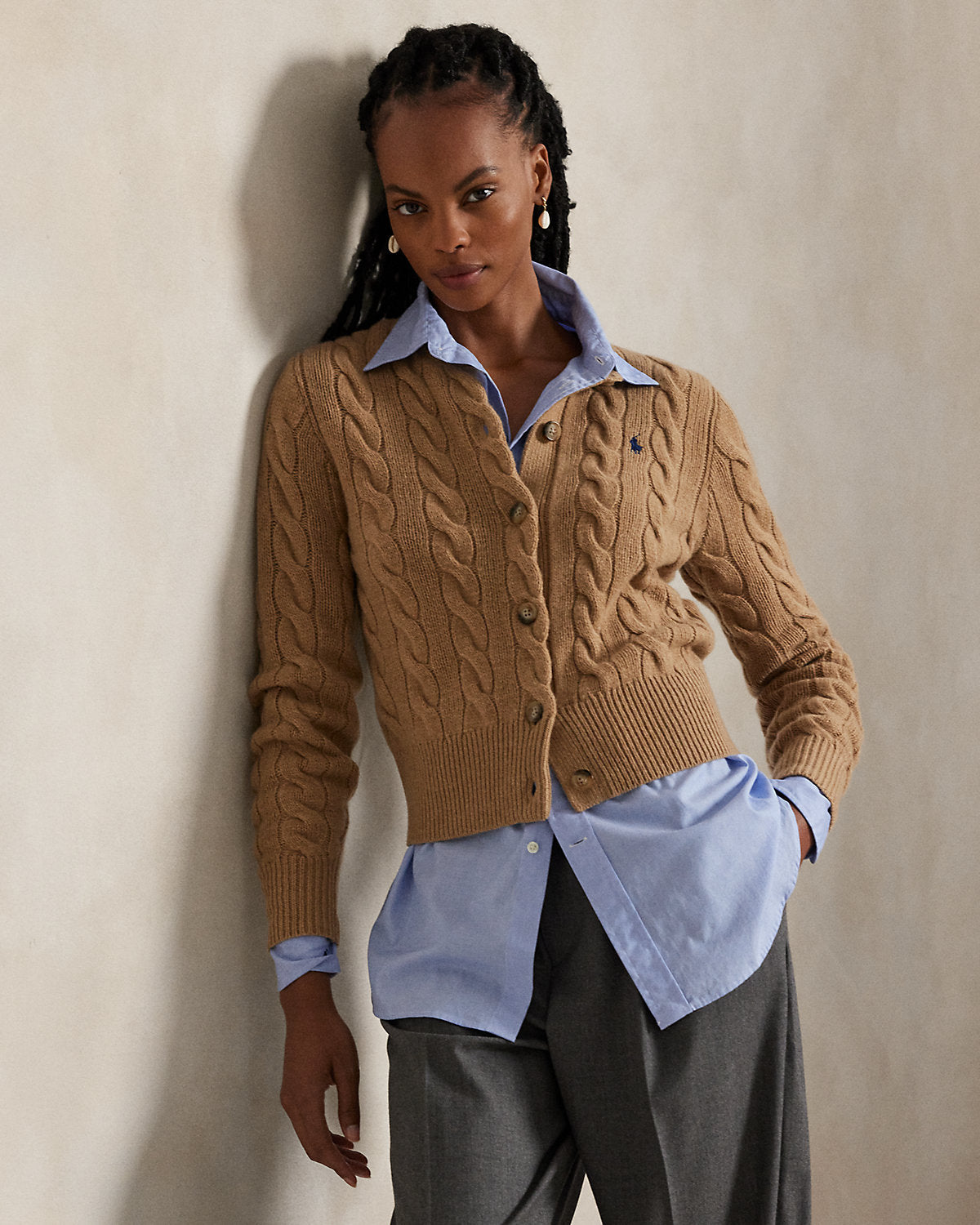 Ralph Lauren CableKnit WoolCashmere Cardigan