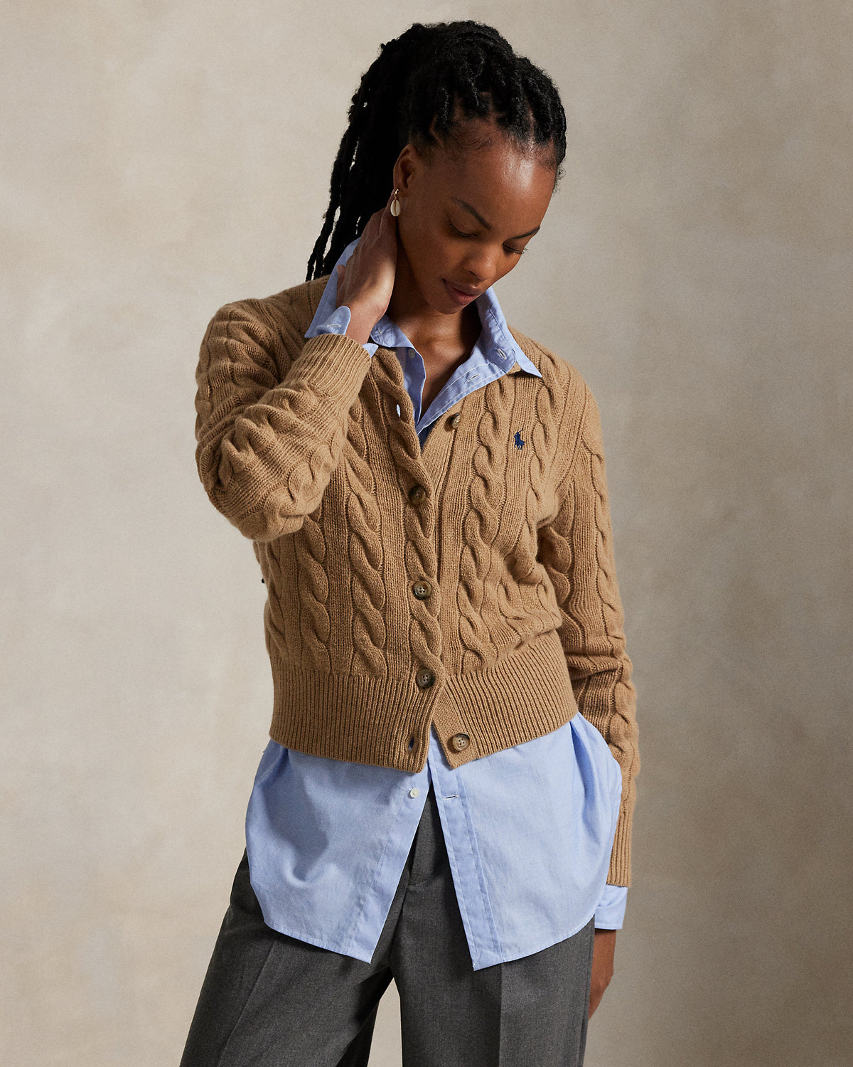 Ralph Lauren CableKnit WoolCashmere Cardigan