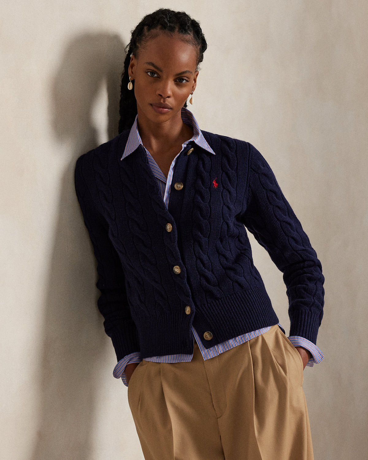 Ralph Lauren CableKnit WoolCashmere Cardigan