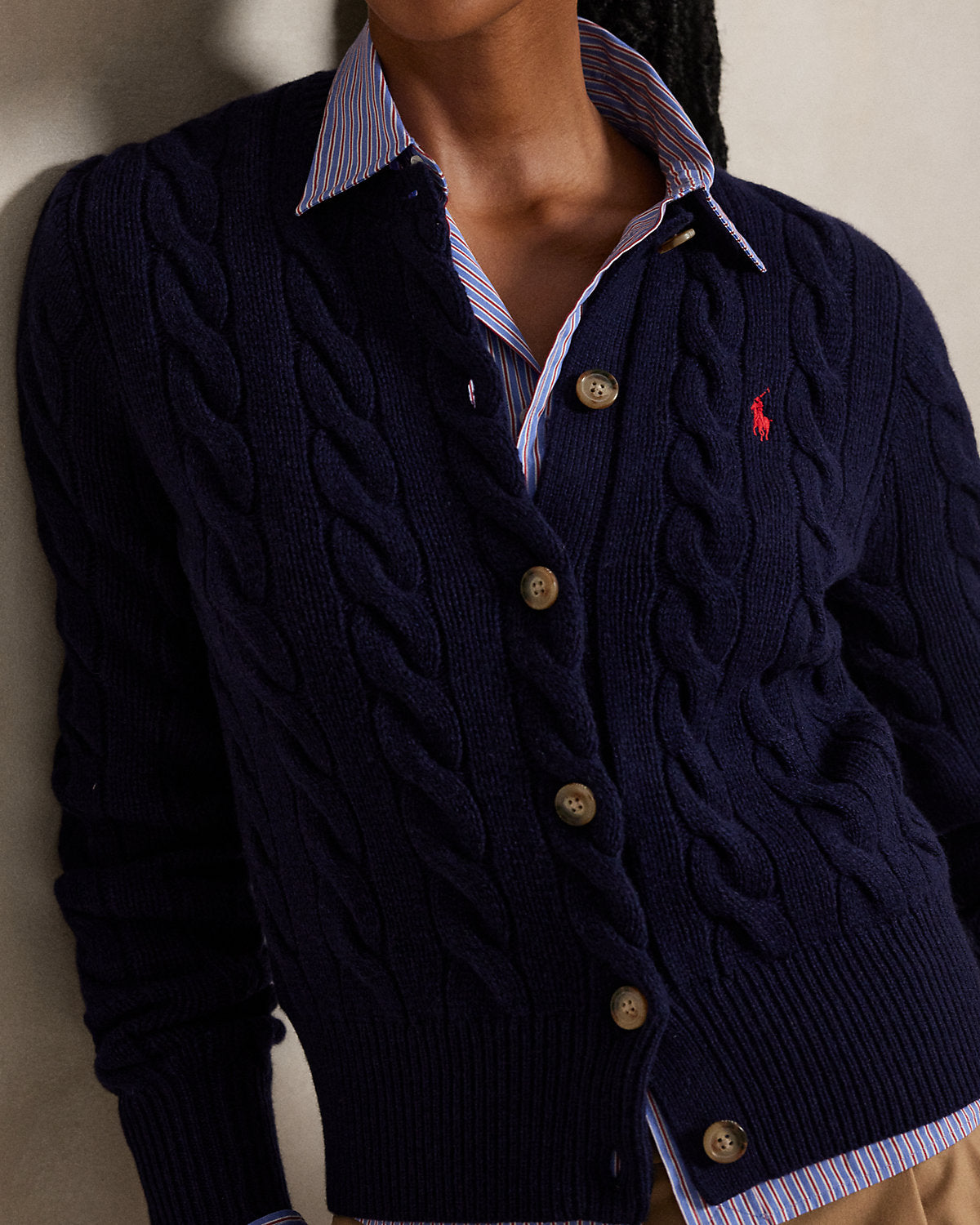 Ralph Lauren CableKnit WoolCashmere Cardigan