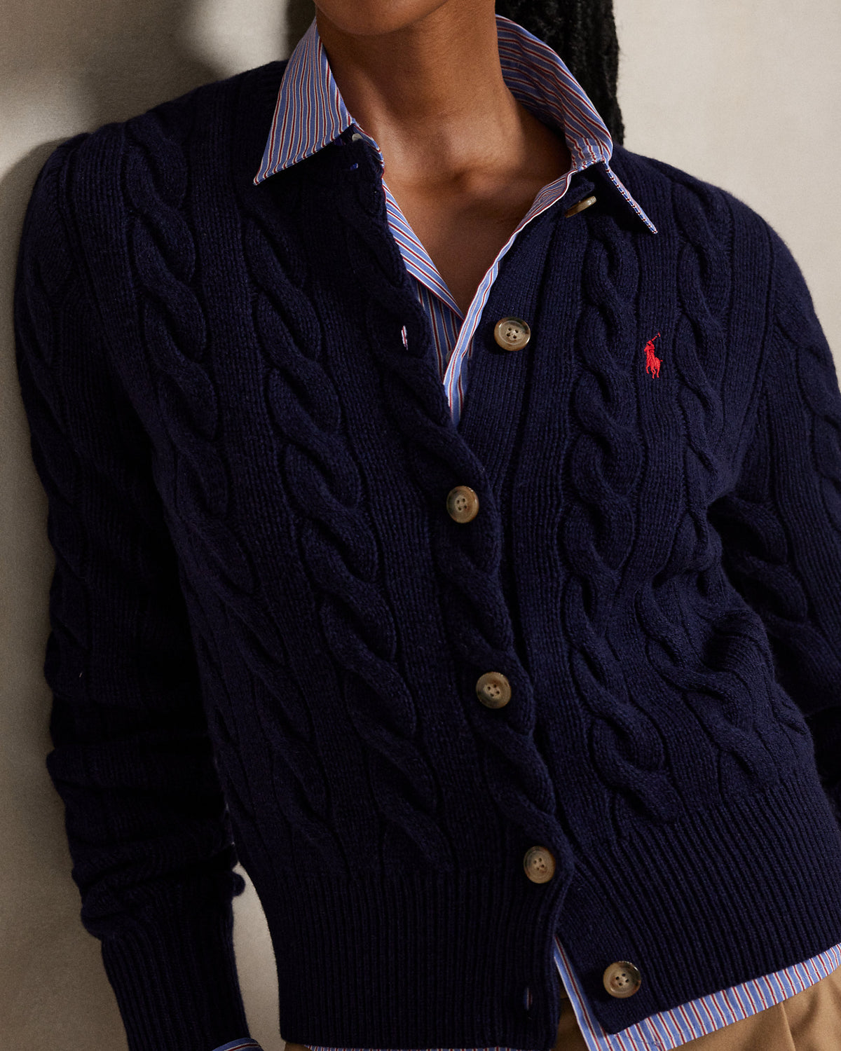 Ralph Lauren CableKnit WoolCashmere Cardigan