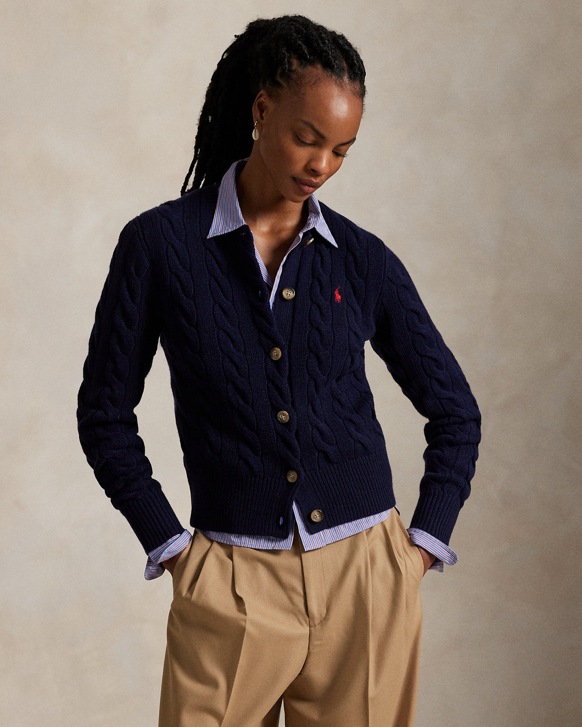 Ralph Lauren CableKnit WoolCashmere Cardigan
