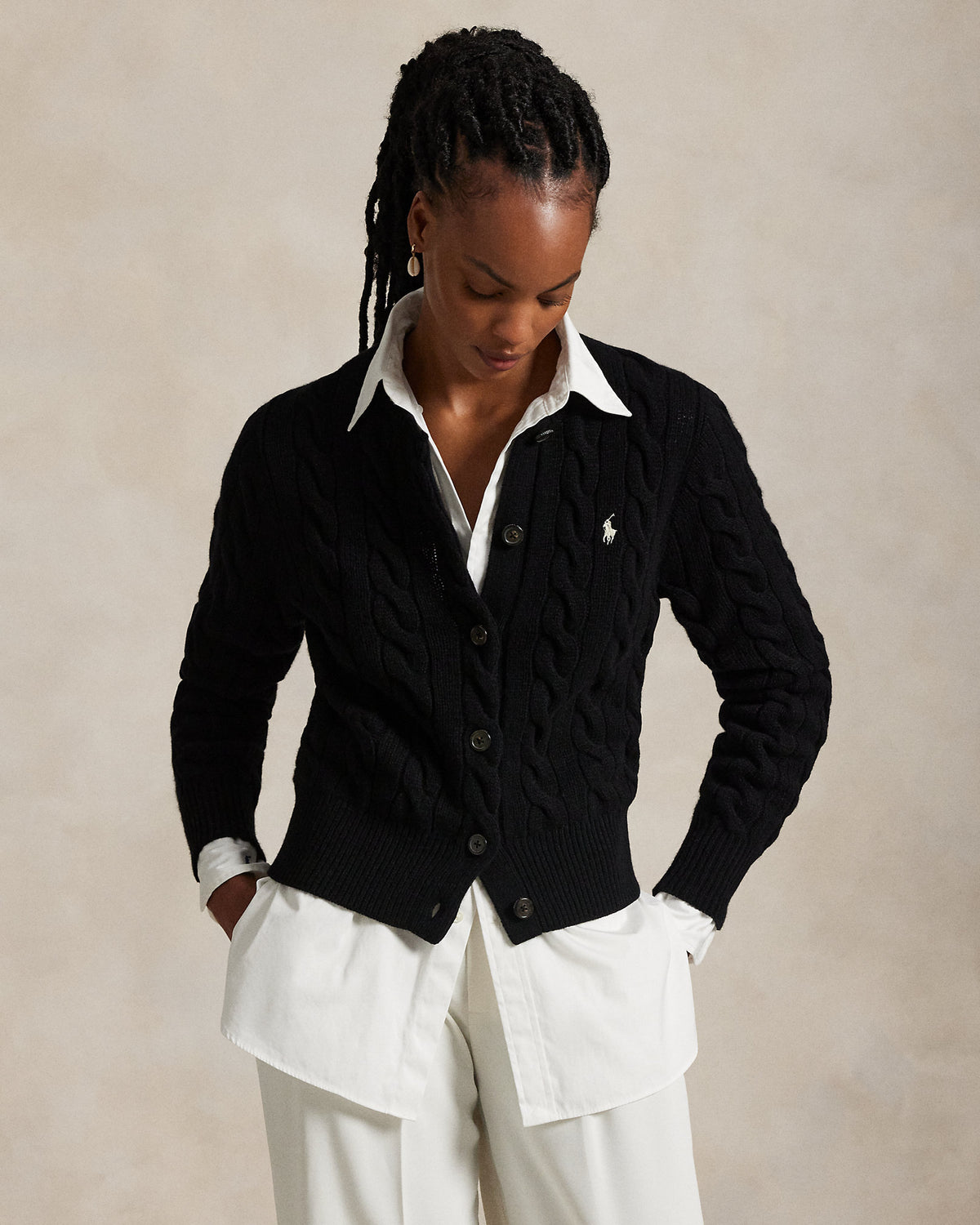 Ralph Lauren CableKnit WoolCashmere Cardigan