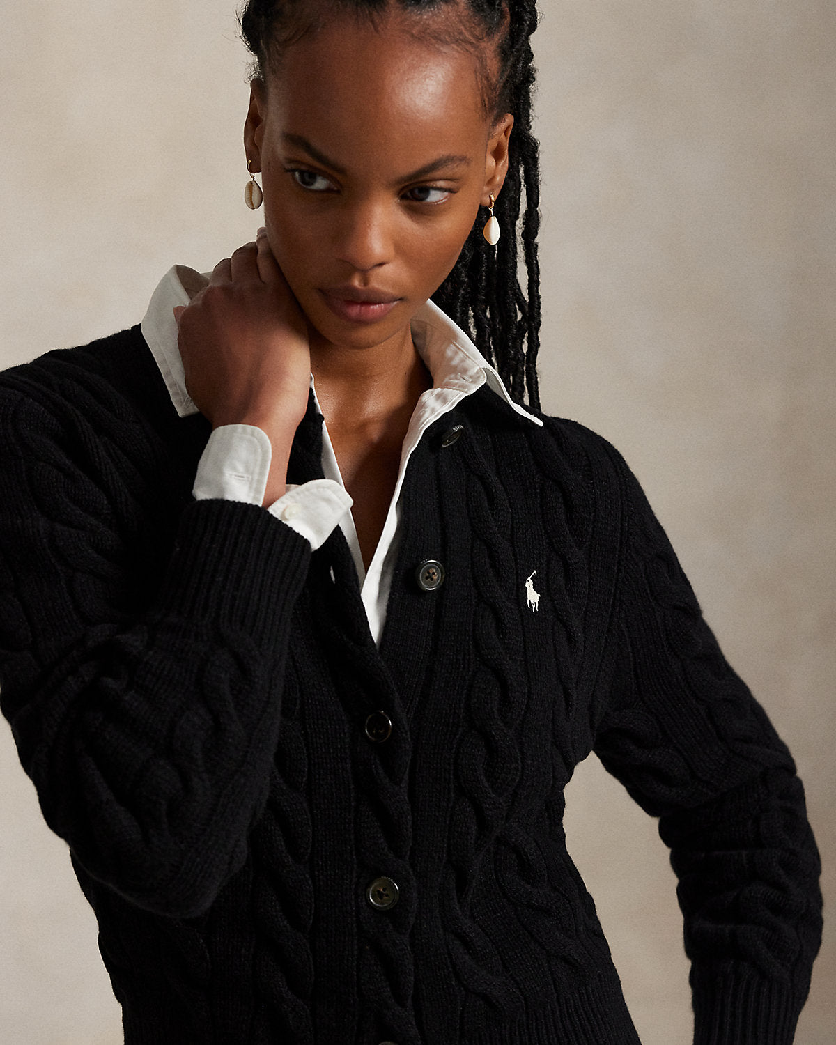 Ralph Lauren CableKnit WoolCashmere Cardigan