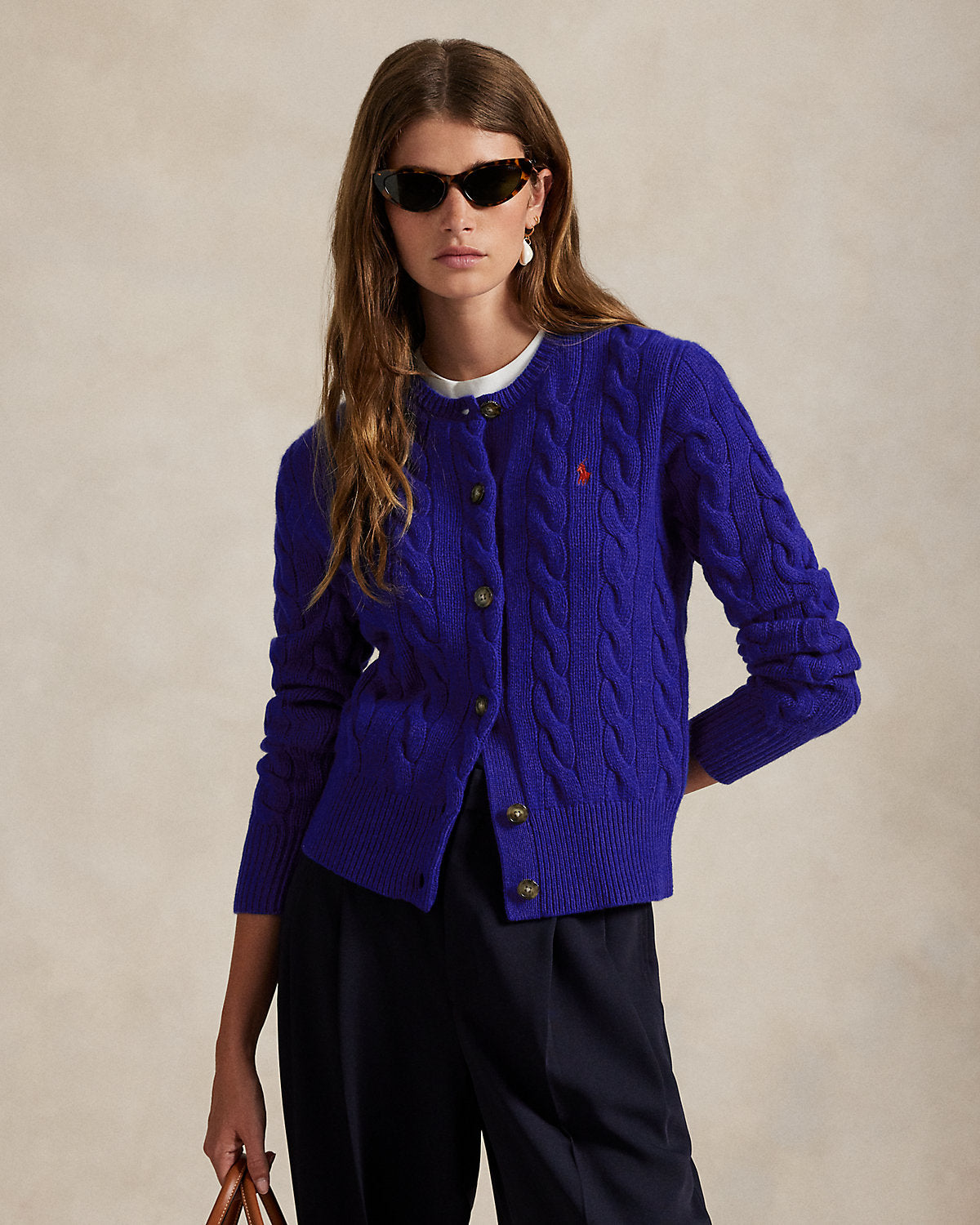 Ralph Lauren CableKnit WoolCashmere Cardigan