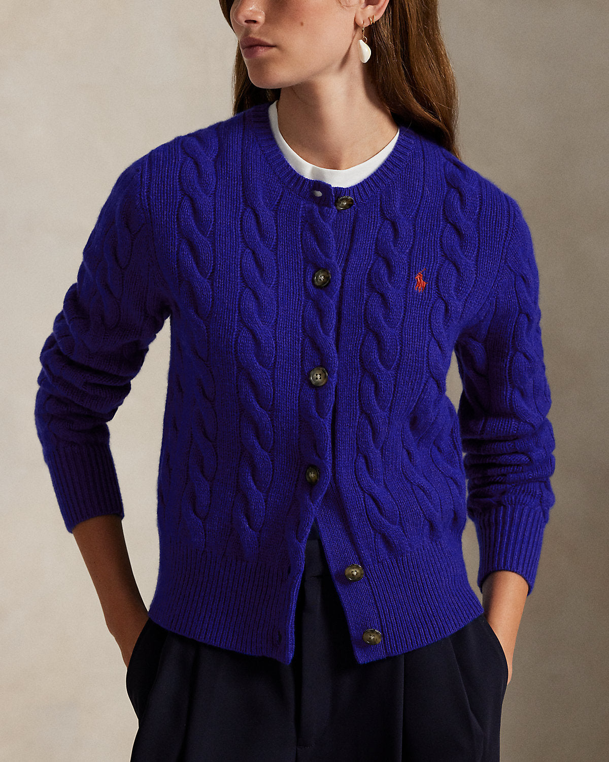 Ralph Lauren CableKnit WoolCashmere Cardigan