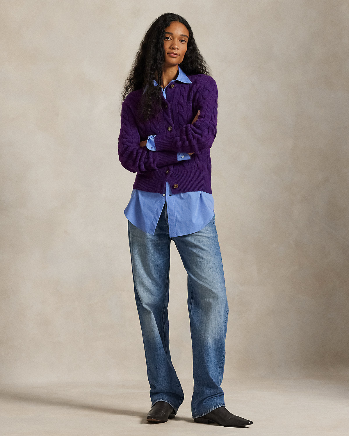 Ralph Lauren CableKnit WoolCashmere Cardigan