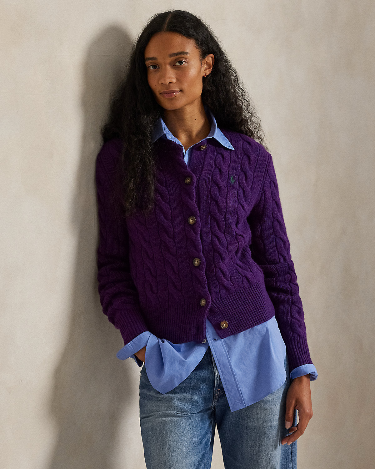 Ralph Lauren CableKnit WoolCashmere Cardigan