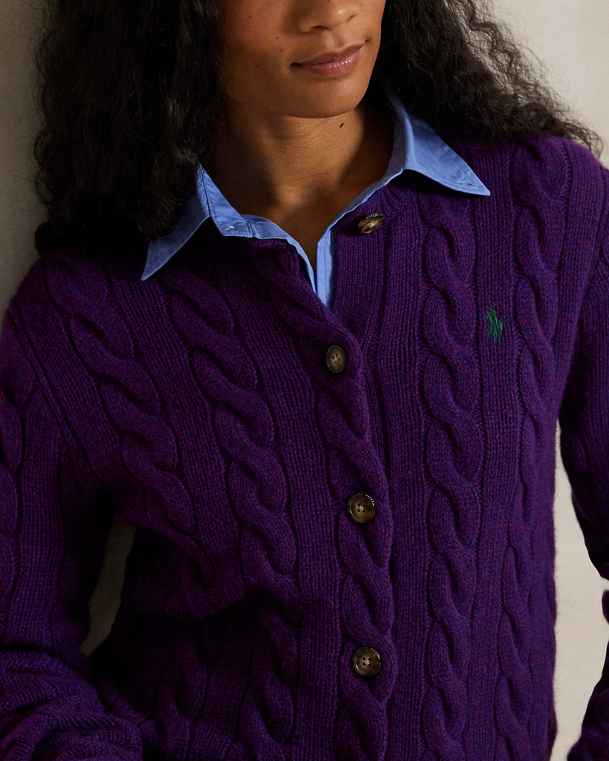 Ralph Lauren CableKnit WoolCashmere Cardigan