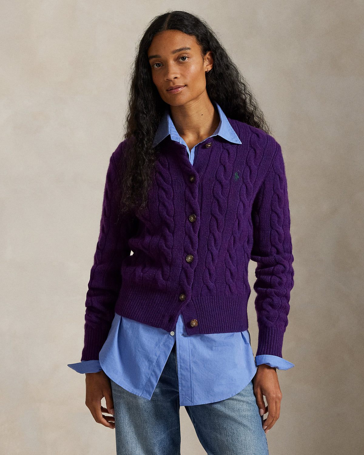 Ralph Lauren CableKnit WoolCashmere Cardigan