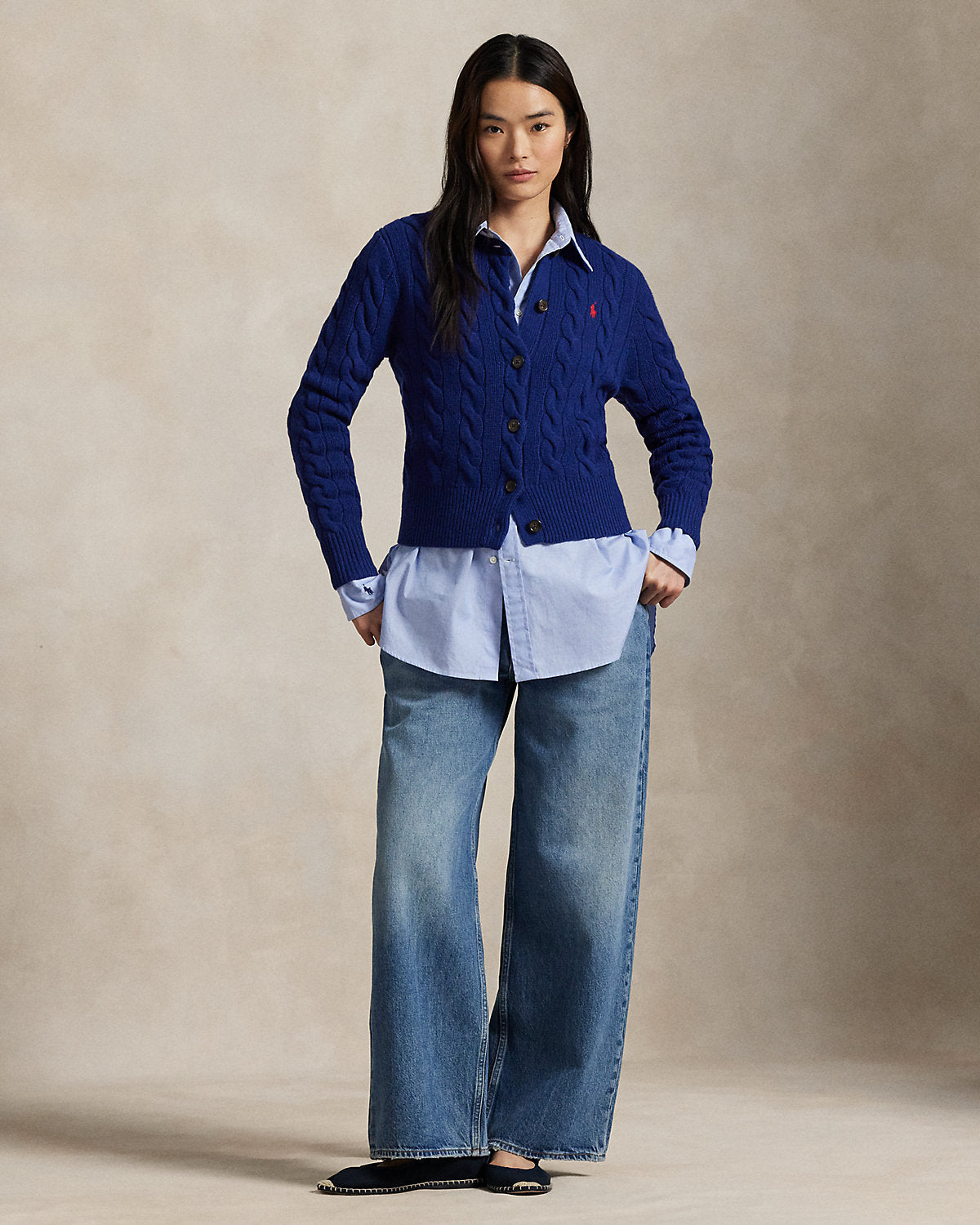 Ralph Lauren CableKnit WoolCashmere Cardigan