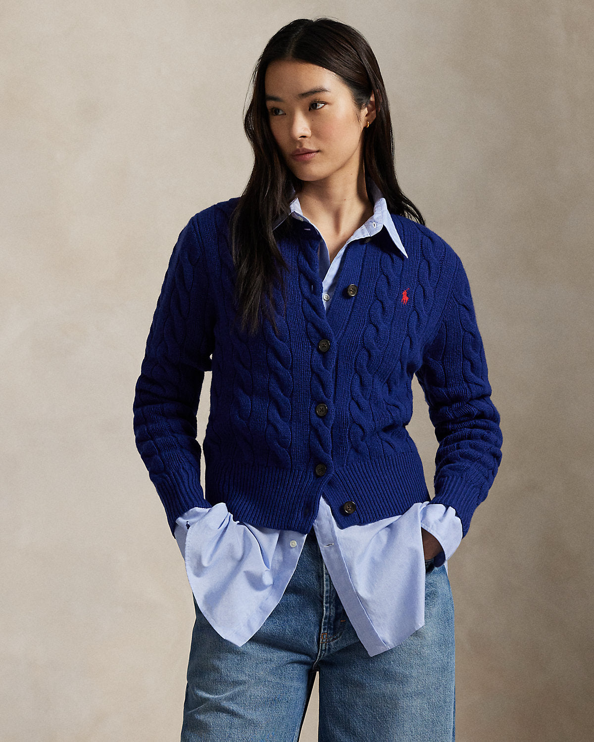Ralph Lauren CableKnit WoolCashmere Cardigan