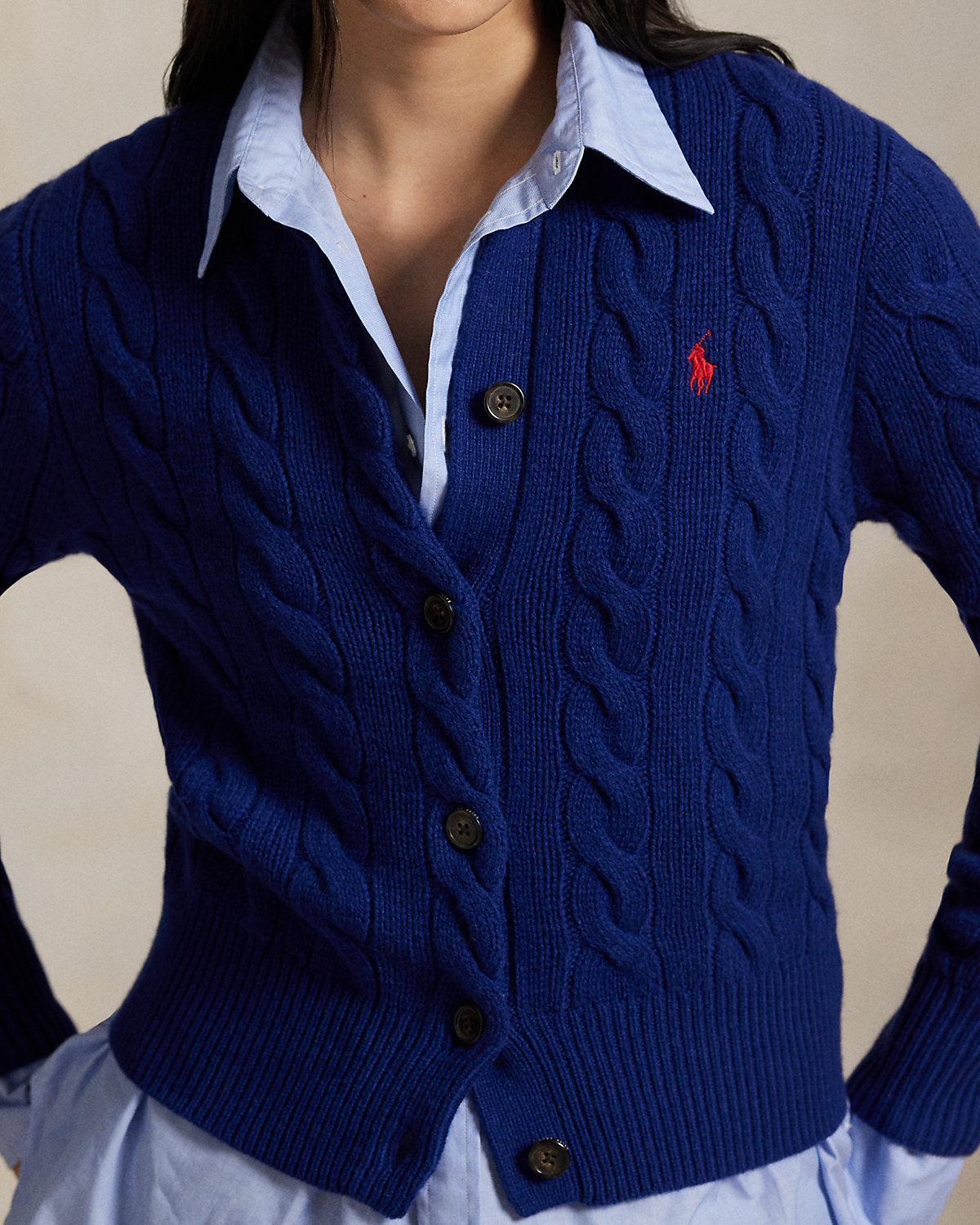 Ralph Lauren CableKnit WoolCashmere Cardigan