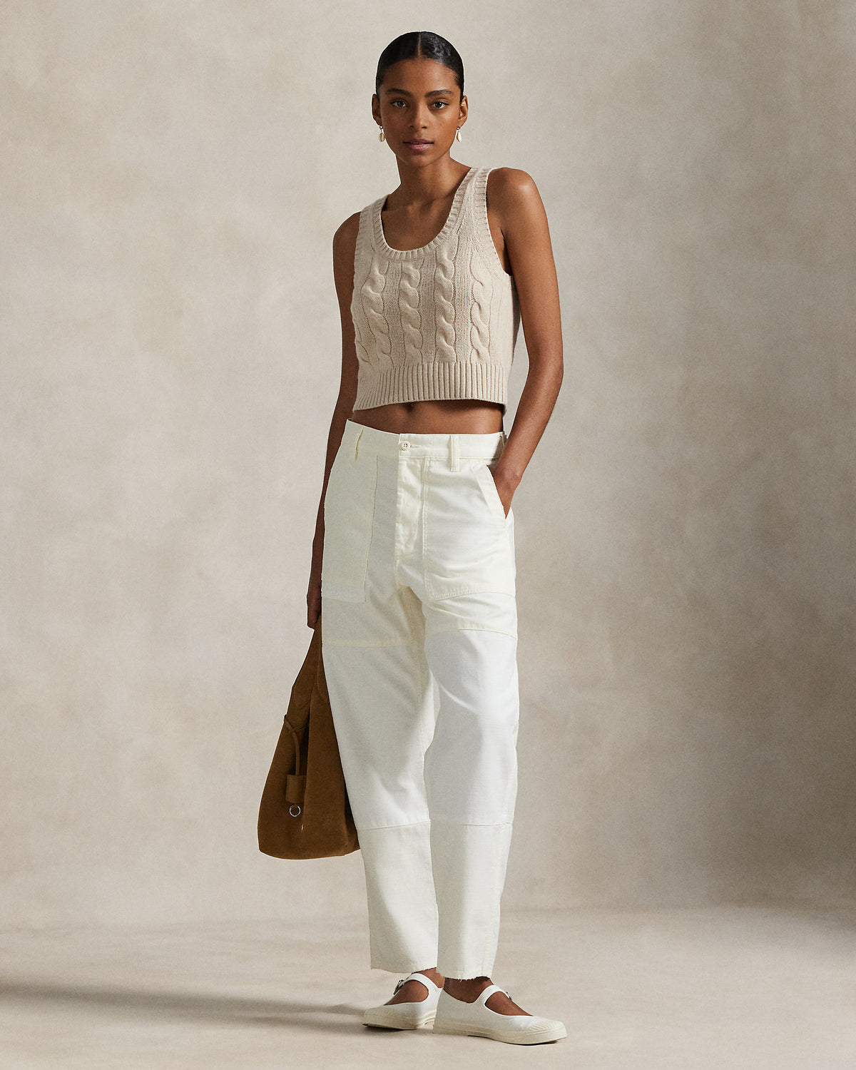 Ralph Lauren Cable WoolCashmere Sleeveless Sweater