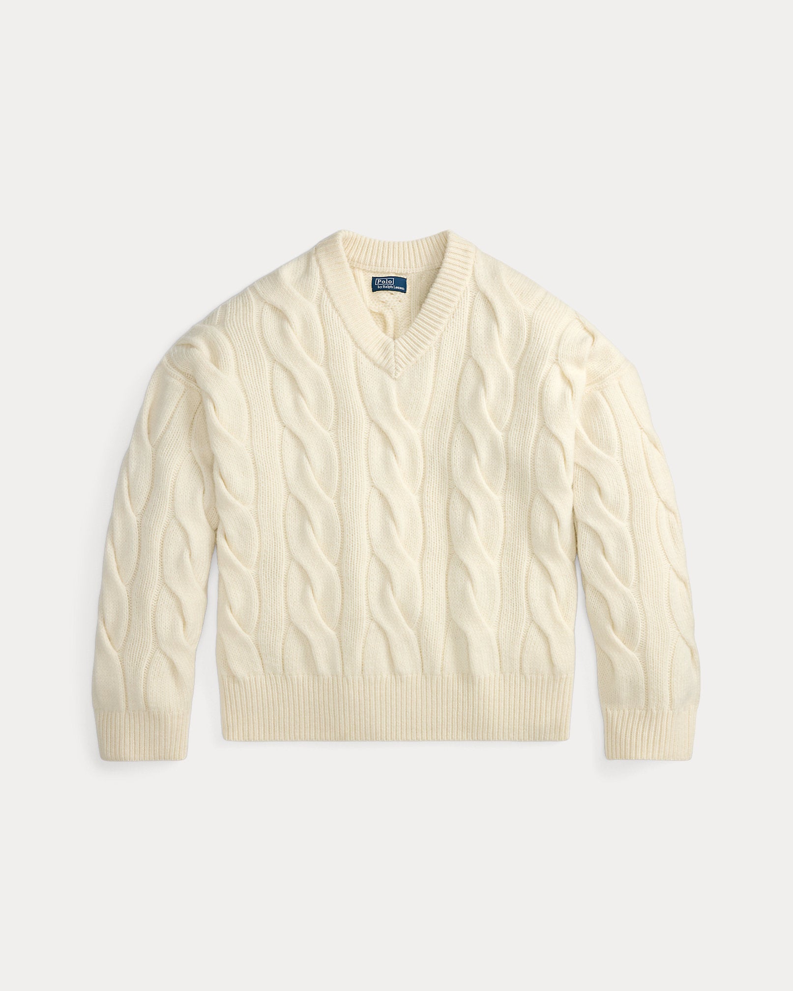Ralph Lauren CableKnit WoolCashmere VNeck Sweater