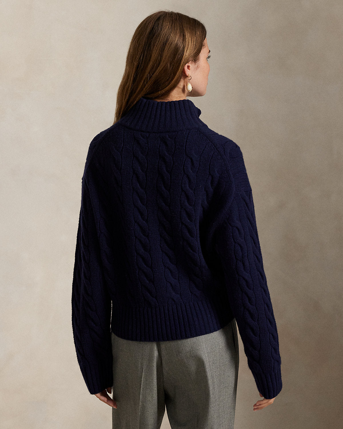 Ralph Lauren Cable WoolCashmere HalfZip Sweater