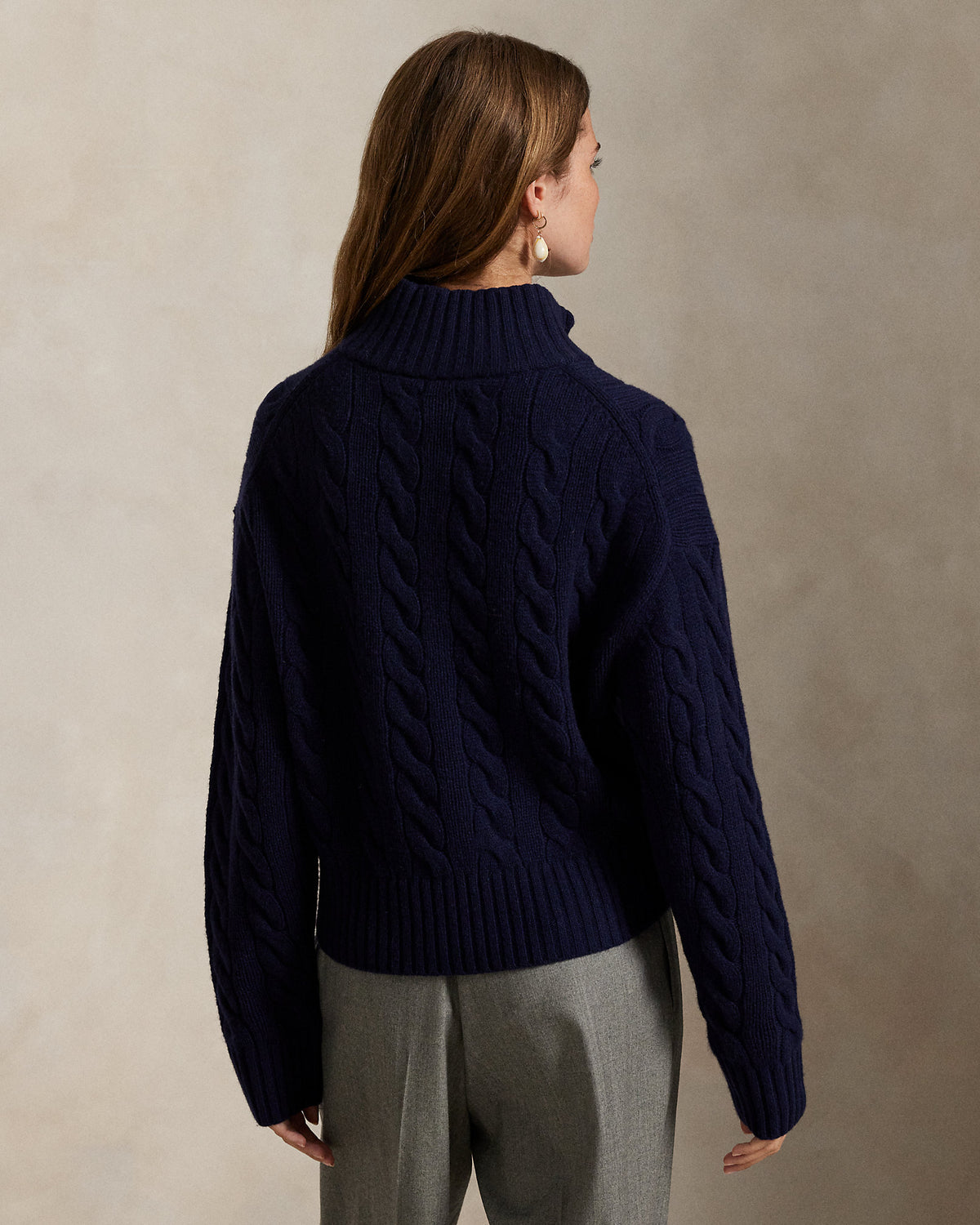 Ralph Lauren Cable WoolCashmere HalfZip Sweater