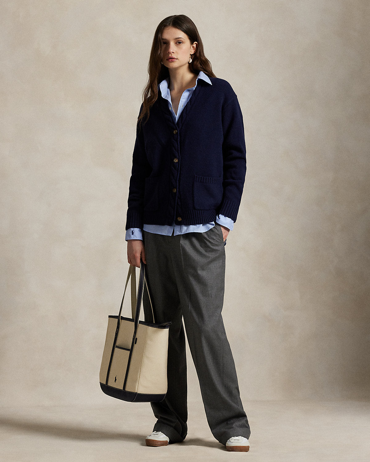 Ralph Lauren CableTrim WoolCashmere Cardigan