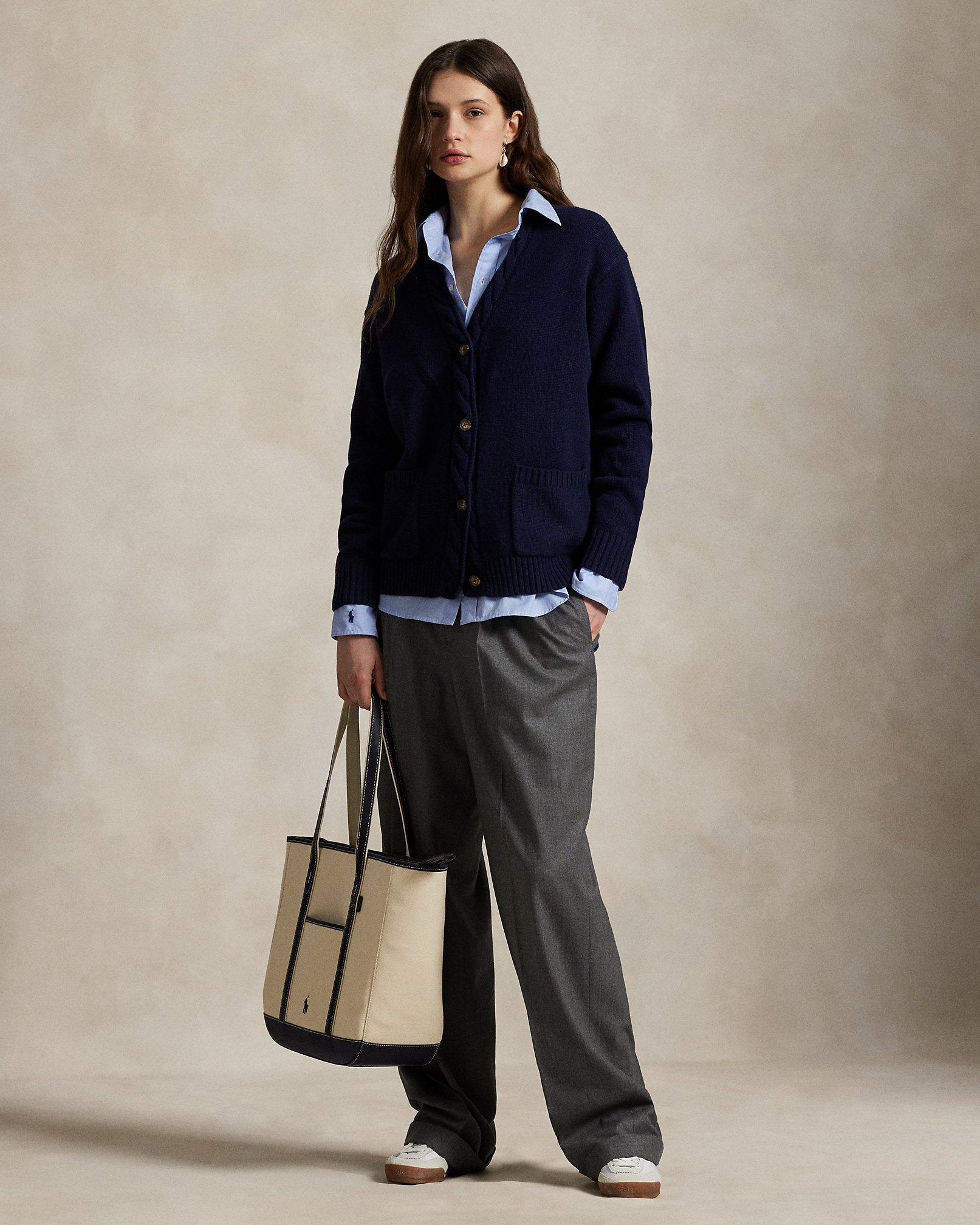 Ralph Lauren CableTrim WoolCashmere Cardigan