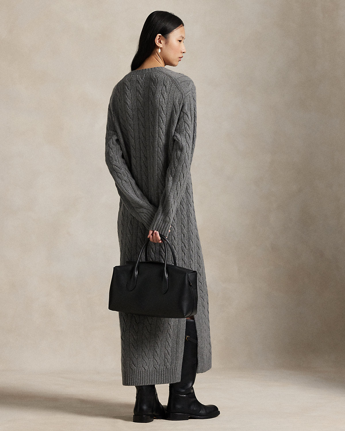 Ralph Lauren CableKnit VNeck Sweater Dress