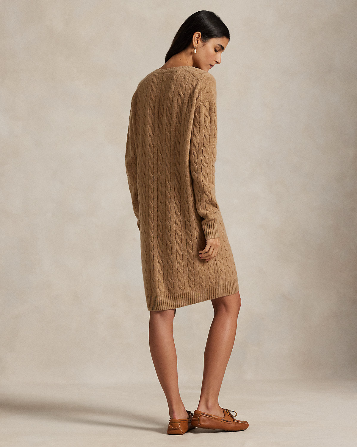 Ralph Lauren Cable WoolCashmere VNeck Sweater Dress