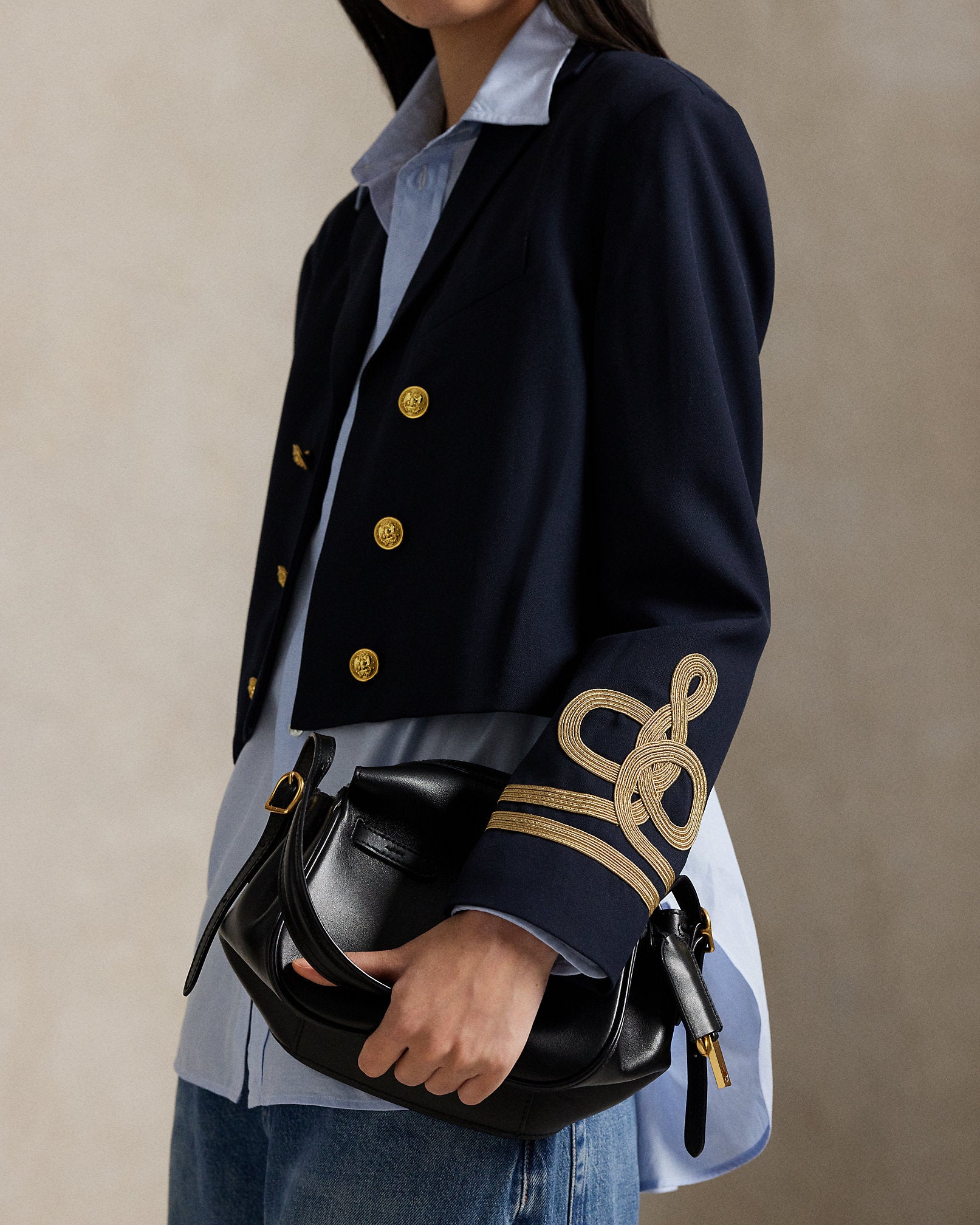 Ralph Lauren DoubleBreasted Cropped Wool Jacket